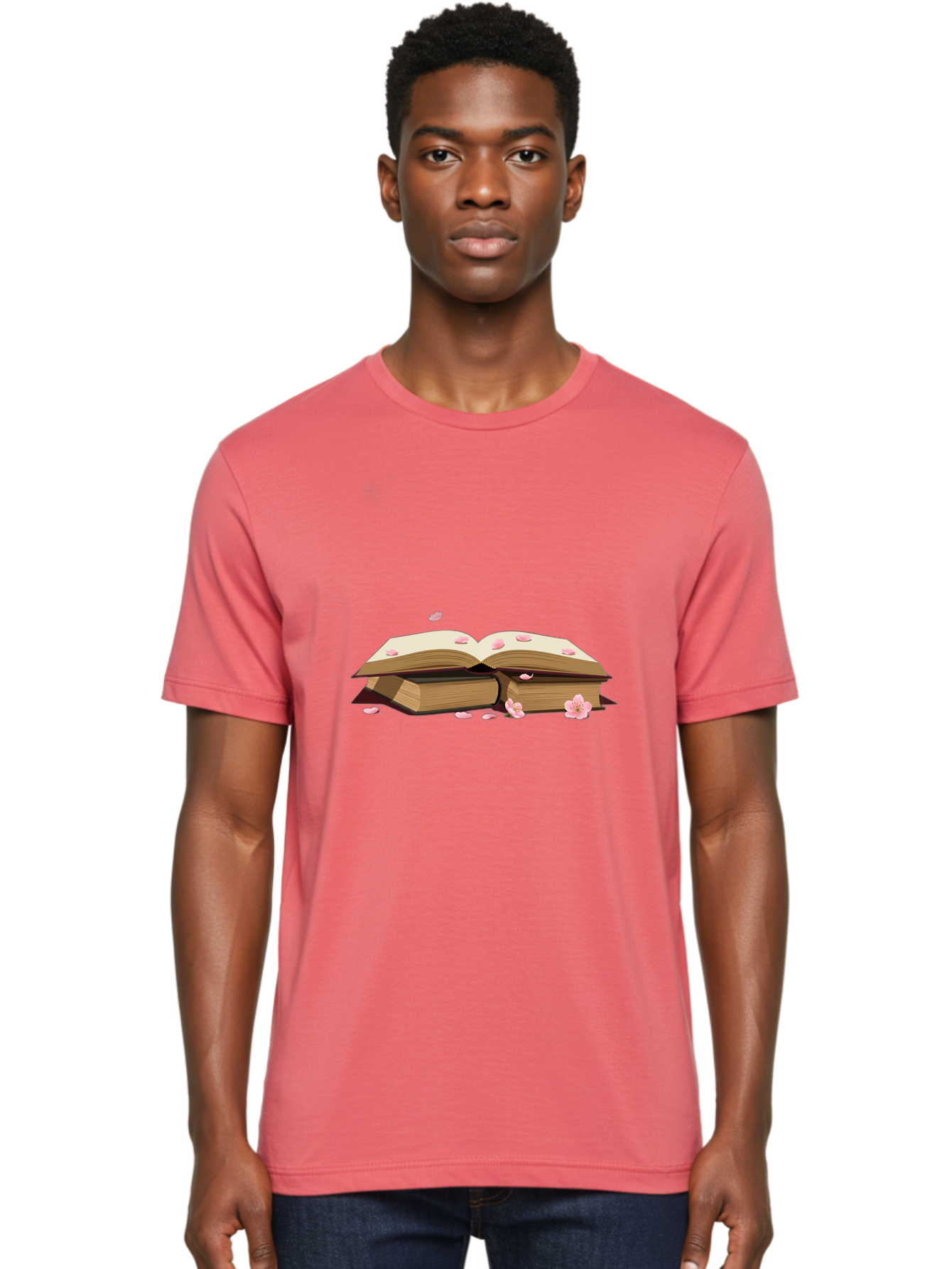 Open-Books-With-Cherry-Blossoms Men'S Graphic Tee, 100% Cotton, Comfortable Casual Summer Wear, Machine Washable, Vintage Camera, Old Camera, Antique Camera, Black Camera, Classic Photography, Photography Equipment, Nostalgic Device, Baj603