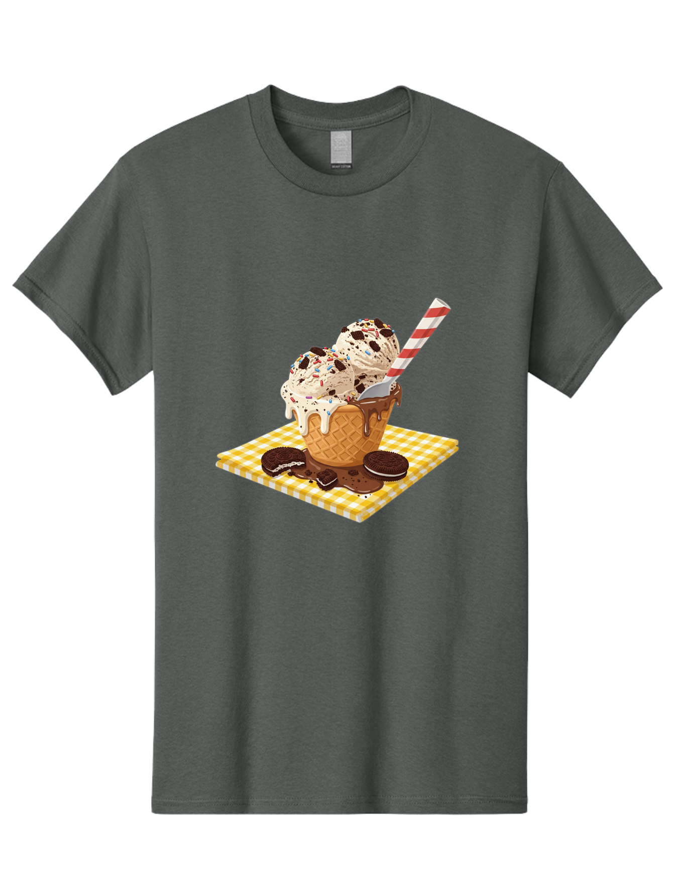 Oreo-Ice-Cream Men'S Graphic Tee, 100% Cotton, Comfortable Casual Summer Wear, Machine Washable, Vintage Camera, Old Camera, Antique Camera, Black Camera, Classic Photography, Photography Equipment, Nostalgic Device, Film Camera, Camera Art Baj605