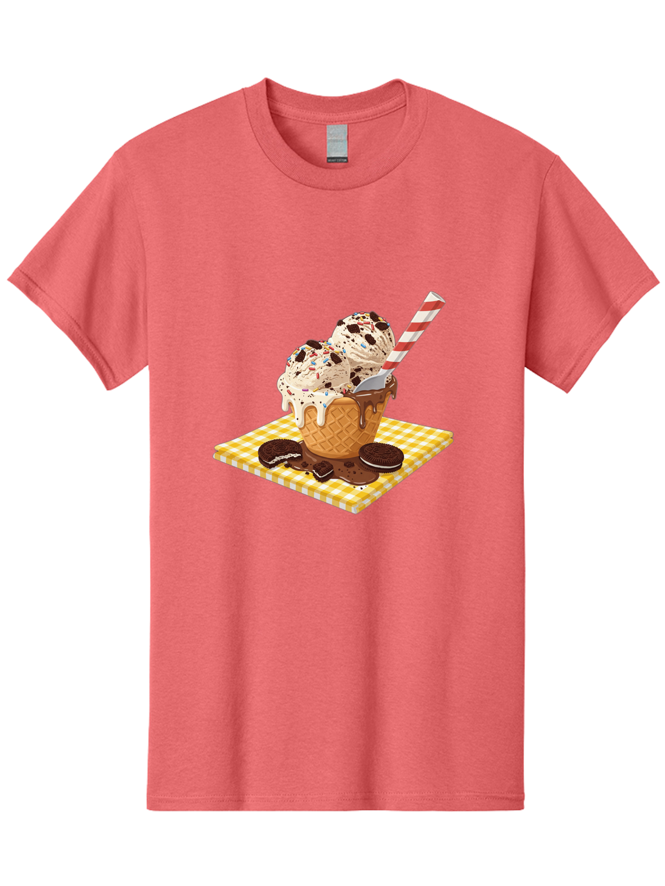 Oreo-Ice-Cream Men'S Graphic Tee, 100% Cotton, Comfortable Casual Summer Wear, Machine Washable, Vintage Camera, Old Camera, Antique Camera, Black Camera, Classic Photography, Photography Equipment, Nostalgic Device, Film Camera, Camera Art Baj605