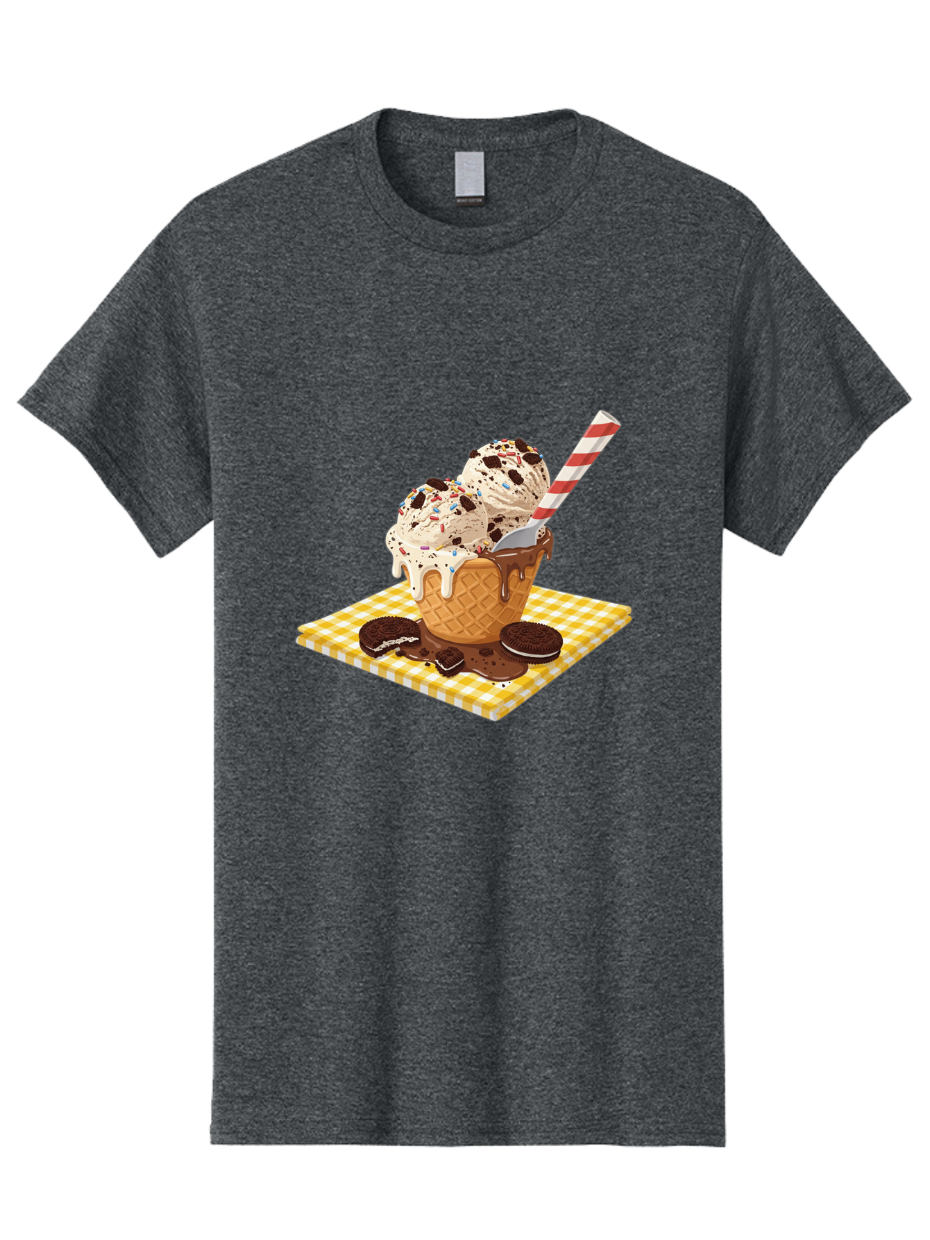 Oreo-Ice-Cream Men'S Graphic Tee, 100% Cotton, Comfortable Casual Summer Wear, Machine Washable, Vintage Camera, Old Camera, Antique Camera, Black Camera, Classic Photography, Photography Equipment, Nostalgic Device, Film Camera, Camera Art Baj605