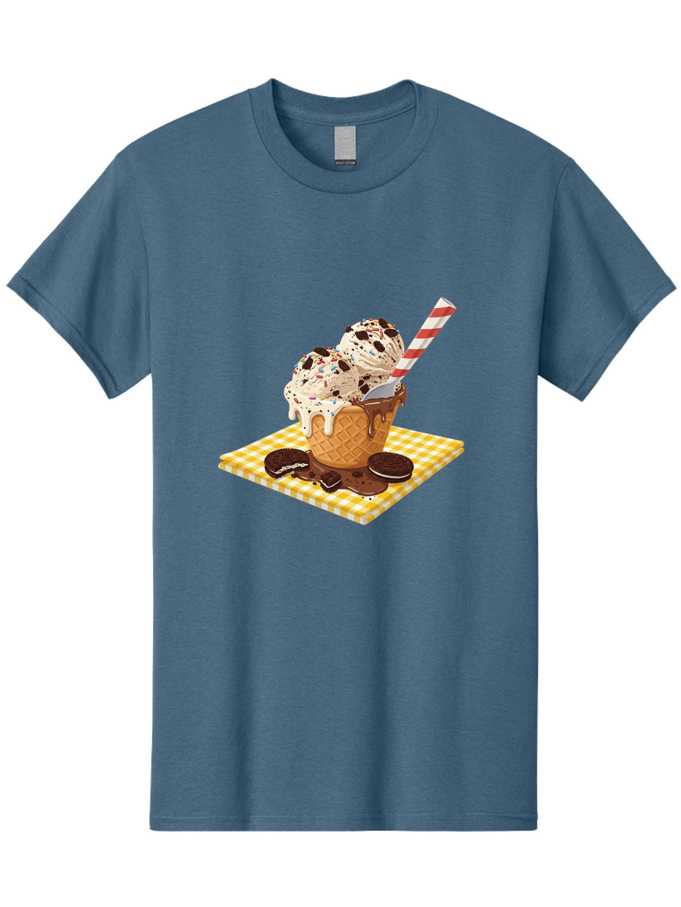 Oreo-Ice-Cream Men'S Graphic Tee, 100% Cotton, Comfortable Casual Summer Wear, Machine Washable, Vintage Camera, Old Camera, Antique Camera, Black Camera, Classic Photography, Photography Equipment, Nostalgic Device, Film Camera, Camera Art Baj605
