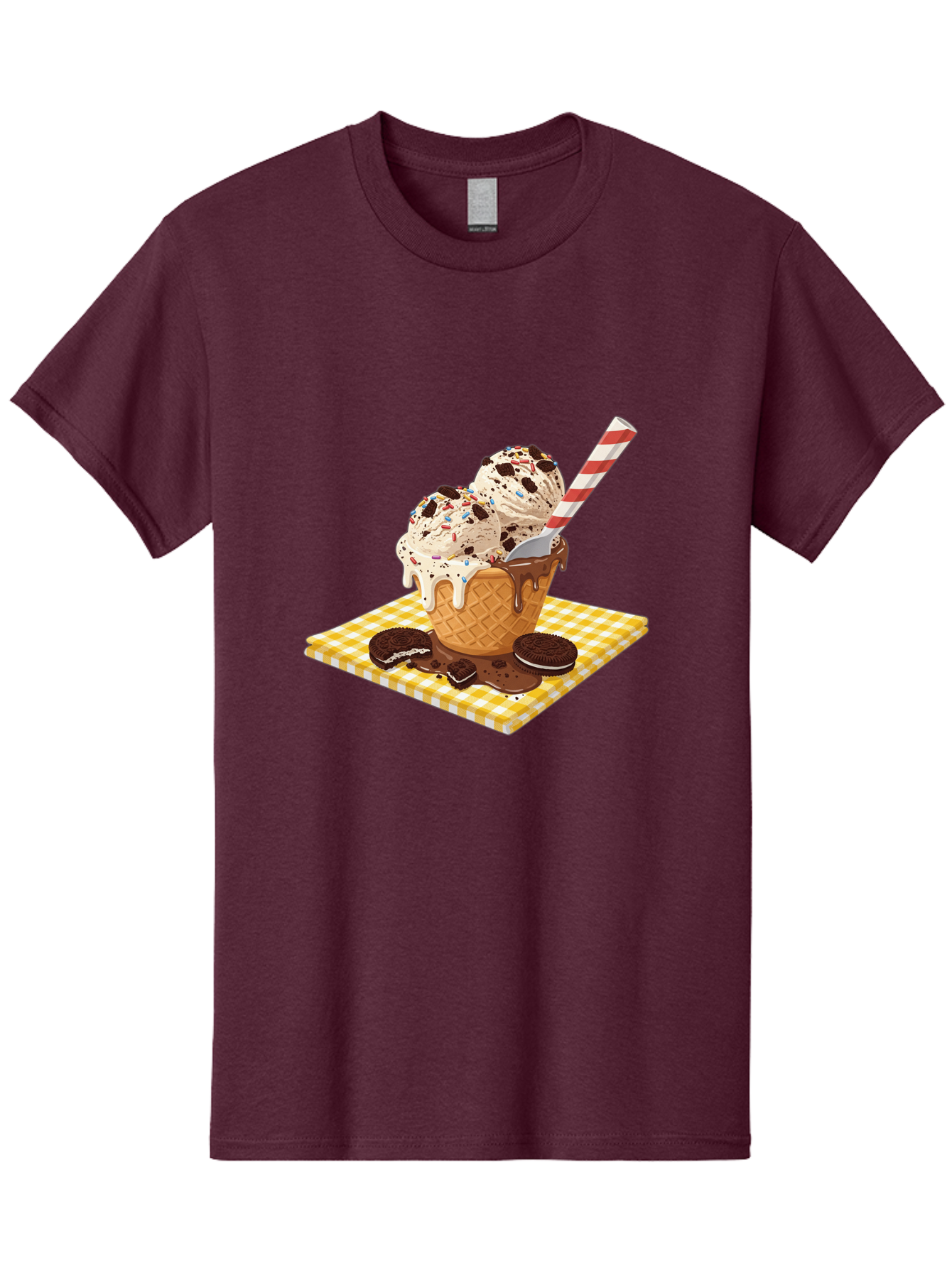 Oreo-Ice-Cream Men'S Graphic Tee, 100% Cotton, Comfortable Casual Summer Wear, Machine Washable, Vintage Camera, Old Camera, Antique Camera, Black Camera, Classic Photography, Photography Equipment, Nostalgic Device, Film Camera, Camera Art Baj605