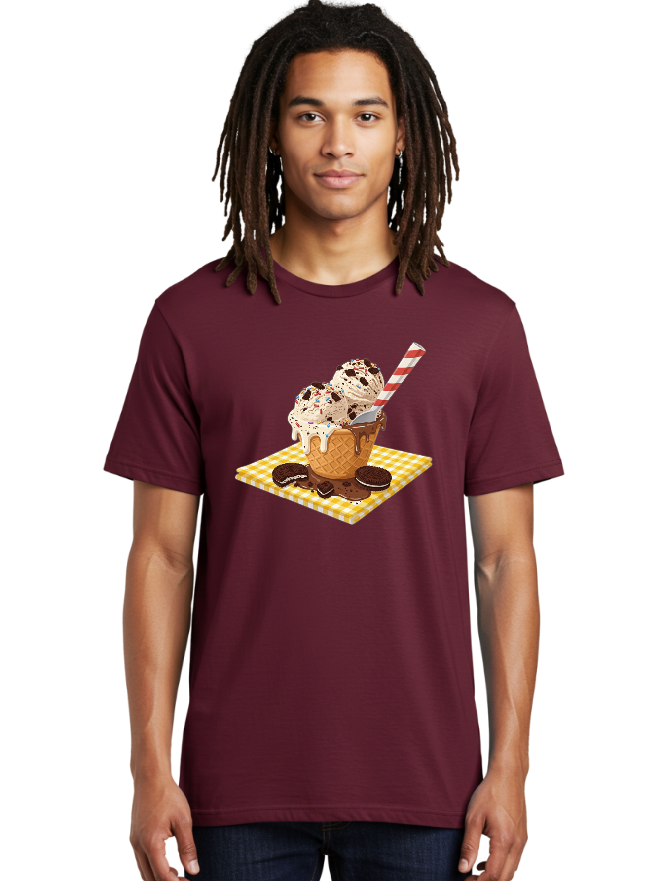 Oreo-Ice-Cream Men'S Graphic Tee, 100% Cotton, Comfortable Casual Summer Wear, Machine Washable, Vintage Camera, Old Camera, Antique Camera, Black Camera, Classic Photography, Photography Equipment, Nostalgic Device, Film Camera, Camera Art Baj605