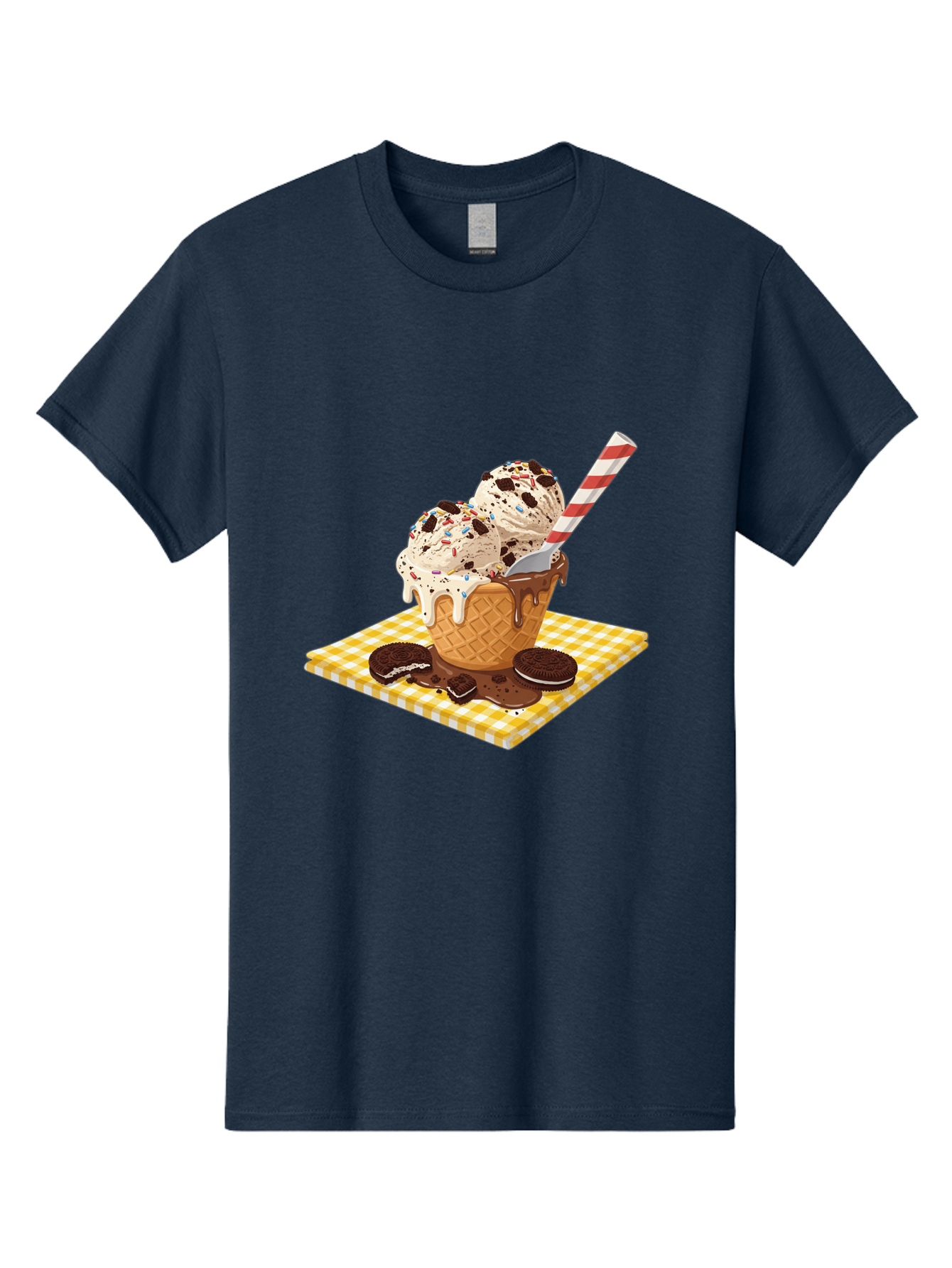 Oreo-Ice-Cream Men'S Graphic Tee, 100% Cotton, Comfortable Casual Summer Wear, Machine Washable, Vintage Camera, Old Camera, Antique Camera, Black Camera, Classic Photography, Photography Equipment, Nostalgic Device, Film Camera, Camera Art Baj605