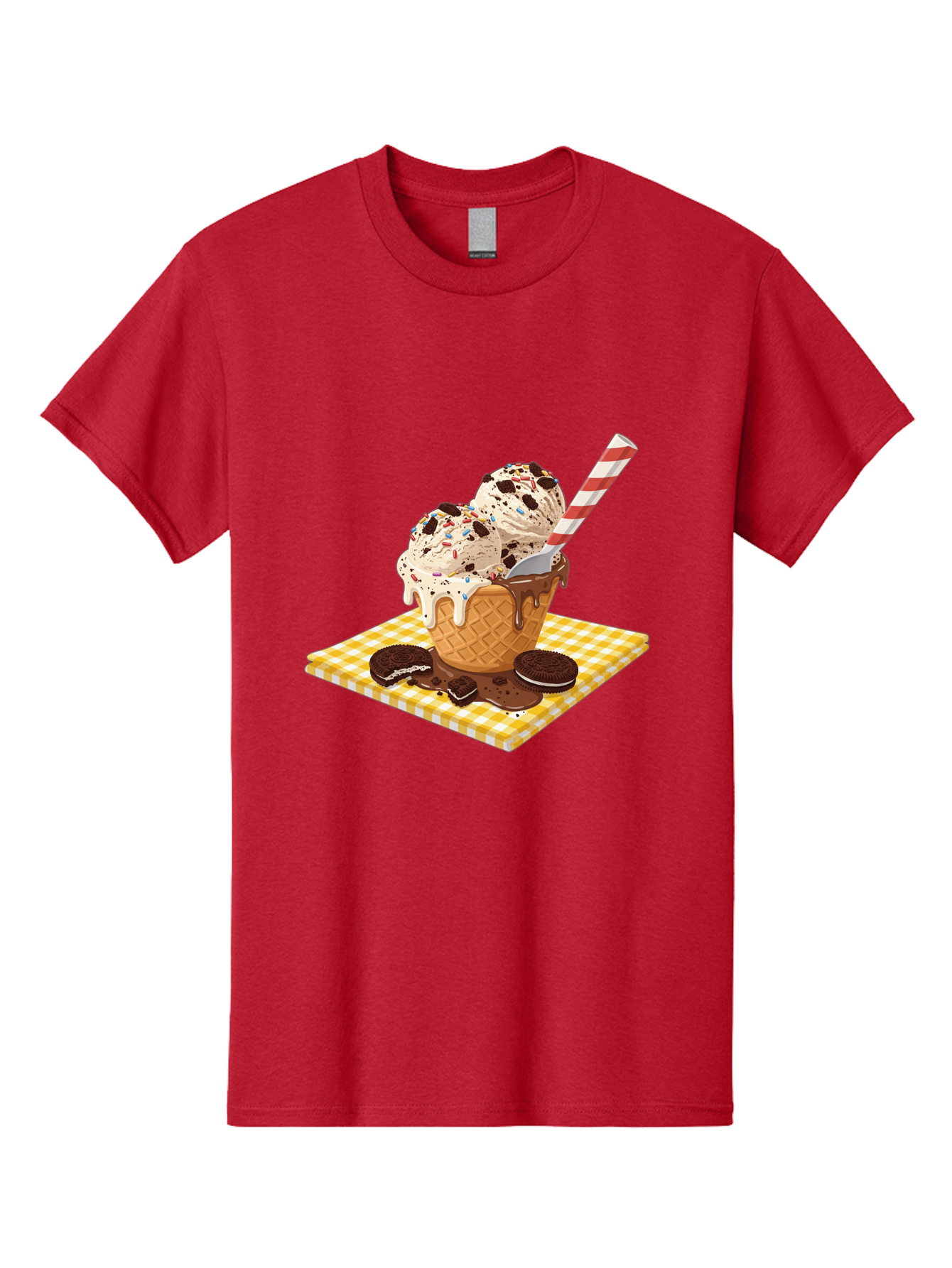 Oreo-Ice-Cream Men'S Graphic Tee, 100% Cotton, Comfortable Casual Summer Wear, Machine Washable, Vintage Camera, Old Camera, Antique Camera, Black Camera, Classic Photography, Photography Equipment, Nostalgic Device, Film Camera, Camera Art Baj605