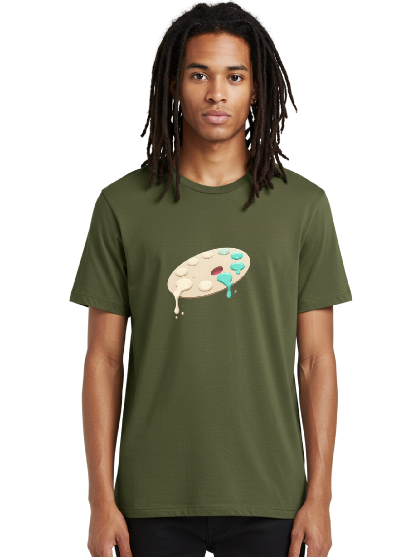 Paint-Palette-1 Men'S Graphic Tee, 100% Cotton, Comfortable Casual Summer Wear, Machine Washable, Vintage Camera, Old Camera, Antique Camera, Black Camera, Classic Photography, Photography Equipment, Nostalgic Device, Film Camera, Camera Art Baj606
