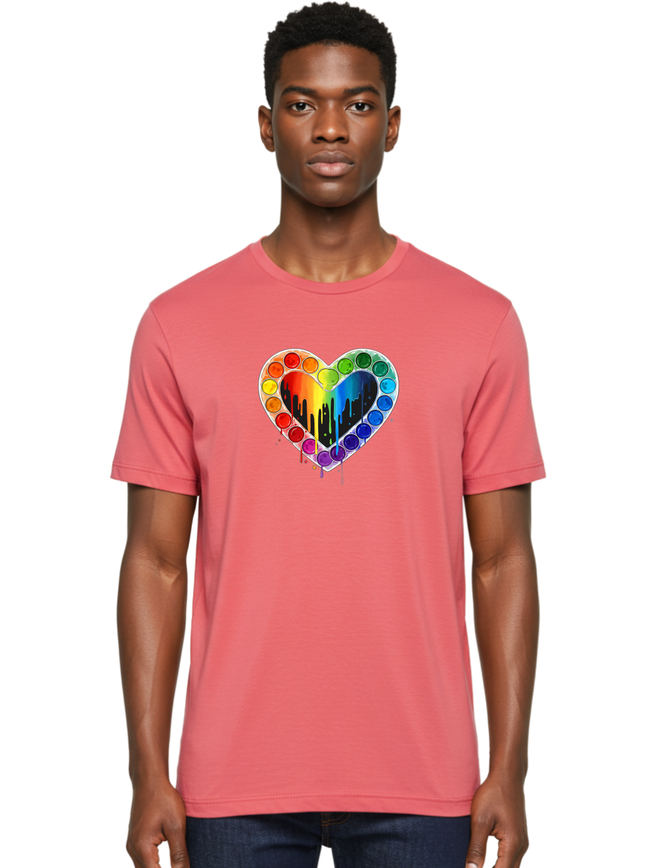 Paint-Palette-Heart Men'S Graphic Tee, 100% Cotton, Comfortable Casual Summer Wear, Machine Washable, Vintage Camera, Old Camera, Antique Camera, Black Camera, Classic Photography, Photography Equipment, Nostalgic Device, Film Camera, Baj607