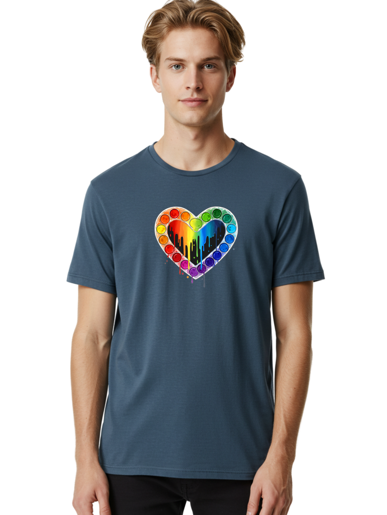 Paint-Palette-Heart Men'S Graphic Tee, 100% Cotton, Comfortable Casual Summer Wear, Machine Washable, Vintage Camera, Old Camera, Antique Camera, Black Camera, Classic Photography, Photography Equipment, Nostalgic Device, Film Camera, Baj607