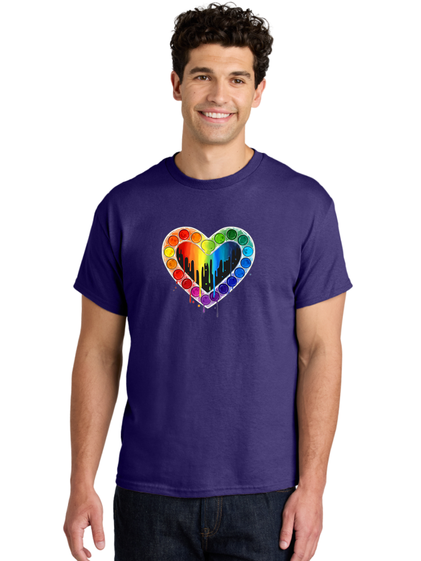 Paint-Palette-Heart Men'S Graphic Tee, 100% Cotton, Comfortable Casual Summer Wear, Machine Washable, Vintage Camera, Old Camera, Antique Camera, Black Camera, Classic Photography, Photography Equipment, Nostalgic Device, Film Camera, Baj607