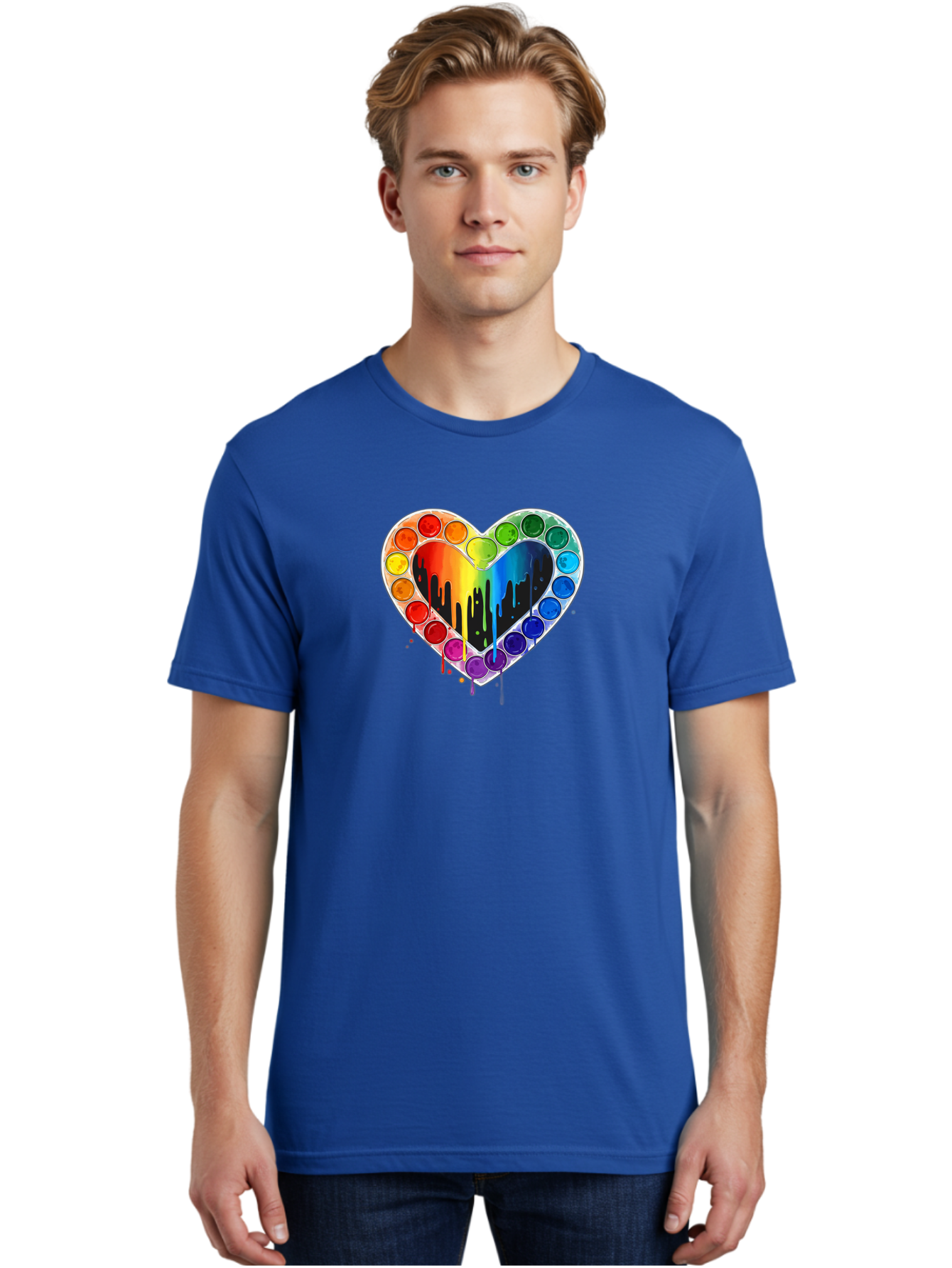 Paint-Palette-Heart Men'S Graphic Tee, 100% Cotton, Comfortable Casual Summer Wear, Machine Washable, Vintage Camera, Old Camera, Antique Camera, Black Camera, Classic Photography, Photography Equipment, Nostalgic Device, Film Camera, Baj607