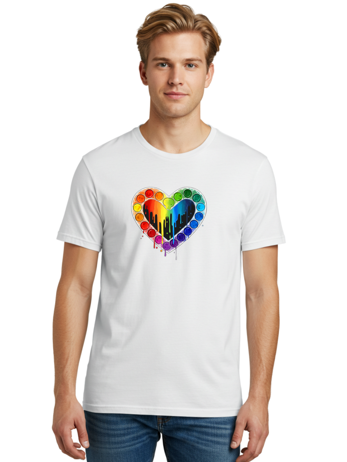 Paint-Palette-Heart Men'S Graphic Tee, 100% Cotton, Comfortable Casual Summer Wear, Machine Washable, Vintage Camera, Old Camera, Antique Camera, Black Camera, Classic Photography, Photography Equipment, Nostalgic Device, Film Camera, Baj607