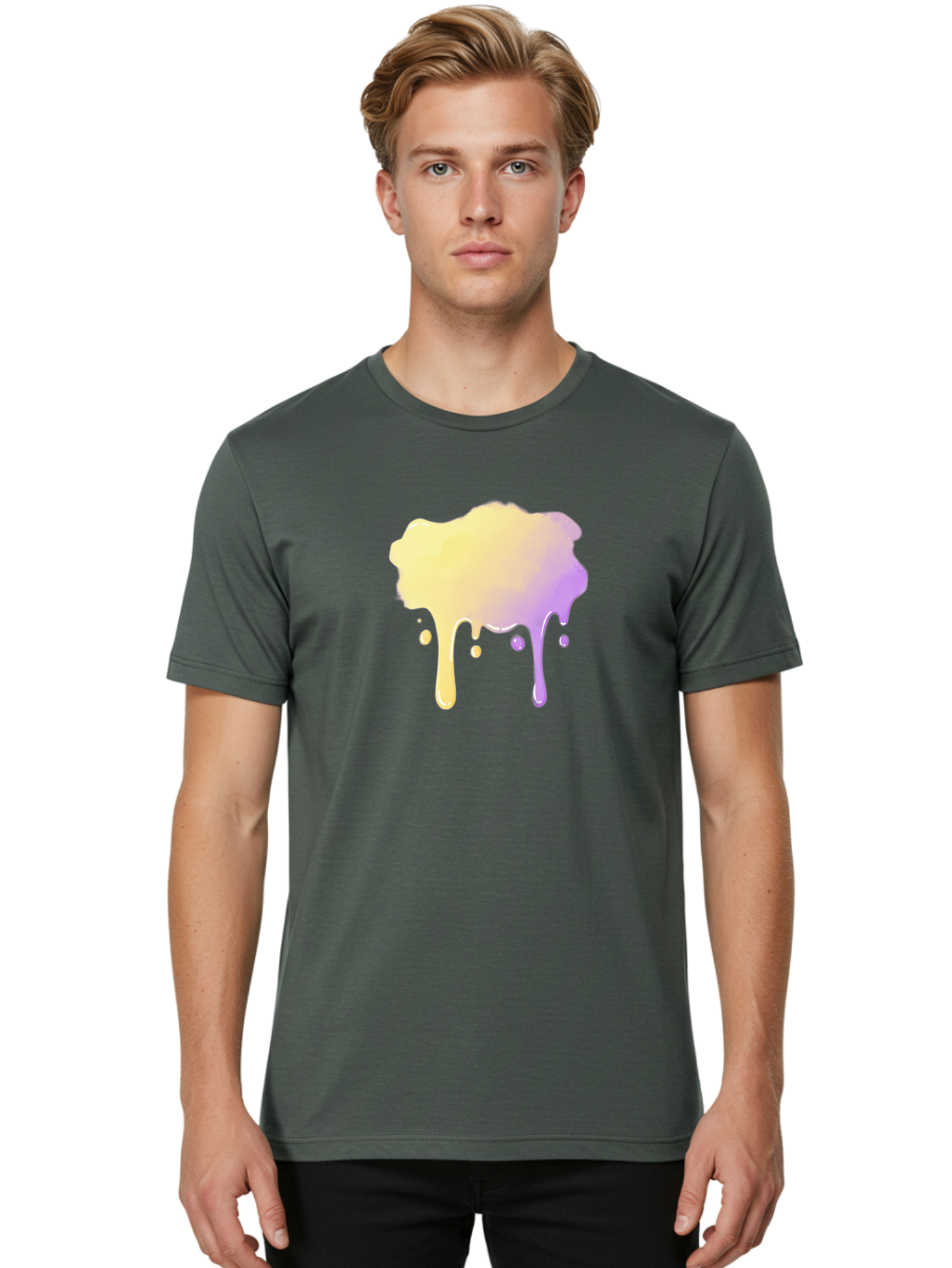 Paint-Splatter Men'S Graphic Tee, 100% Cotton, Comfortable Casual Summer Wear, Machine Washable, Vintage Camera, Old Camera, Antique Camera, Black Camera, Classic Photography, Photography Equipment, Nostalgic Device, Film Camera, Camera Art Baj609