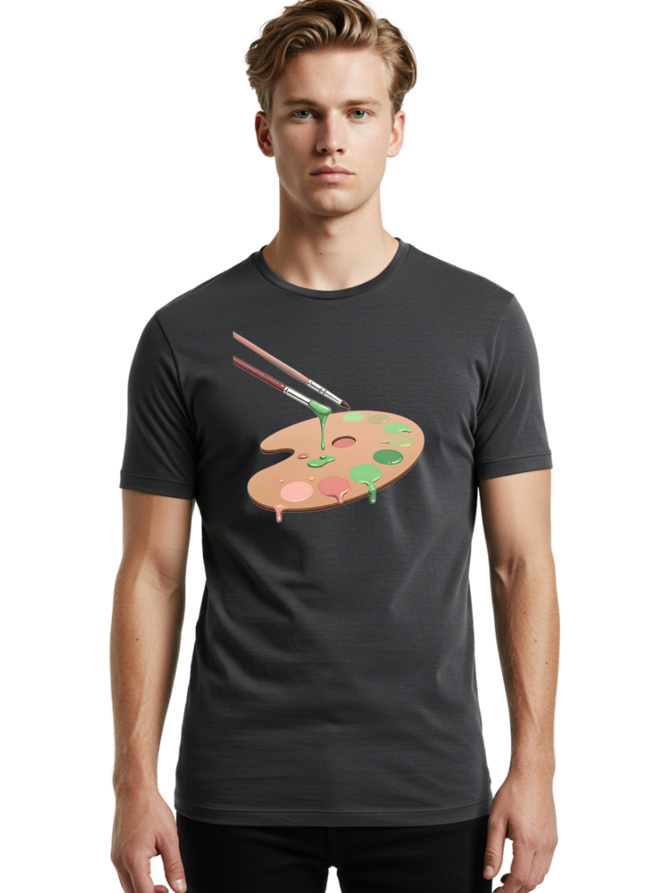 Paintbrushes-And-Palette Men'S Graphic Tee, 100% Cotton, Comfortable Casual Summer Wear, Machine Washable, Vintage Camera, Old Camera, Antique Camera, Black Camera, Classic Photography, Photography Equipment, Nostalgic Device, Film Camera, Baj610
