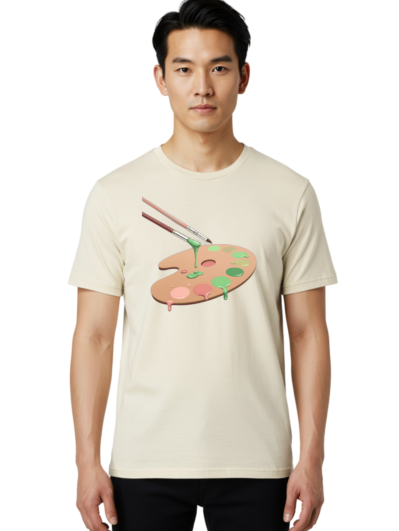 Paintbrushes-And-Palette Men'S Graphic Tee, 100% Cotton, Comfortable Casual Summer Wear, Machine Washable, Vintage Camera, Old Camera, Antique Camera, Black Camera, Classic Photography, Photography Equipment, Nostalgic Device, Film Camera, Baj610