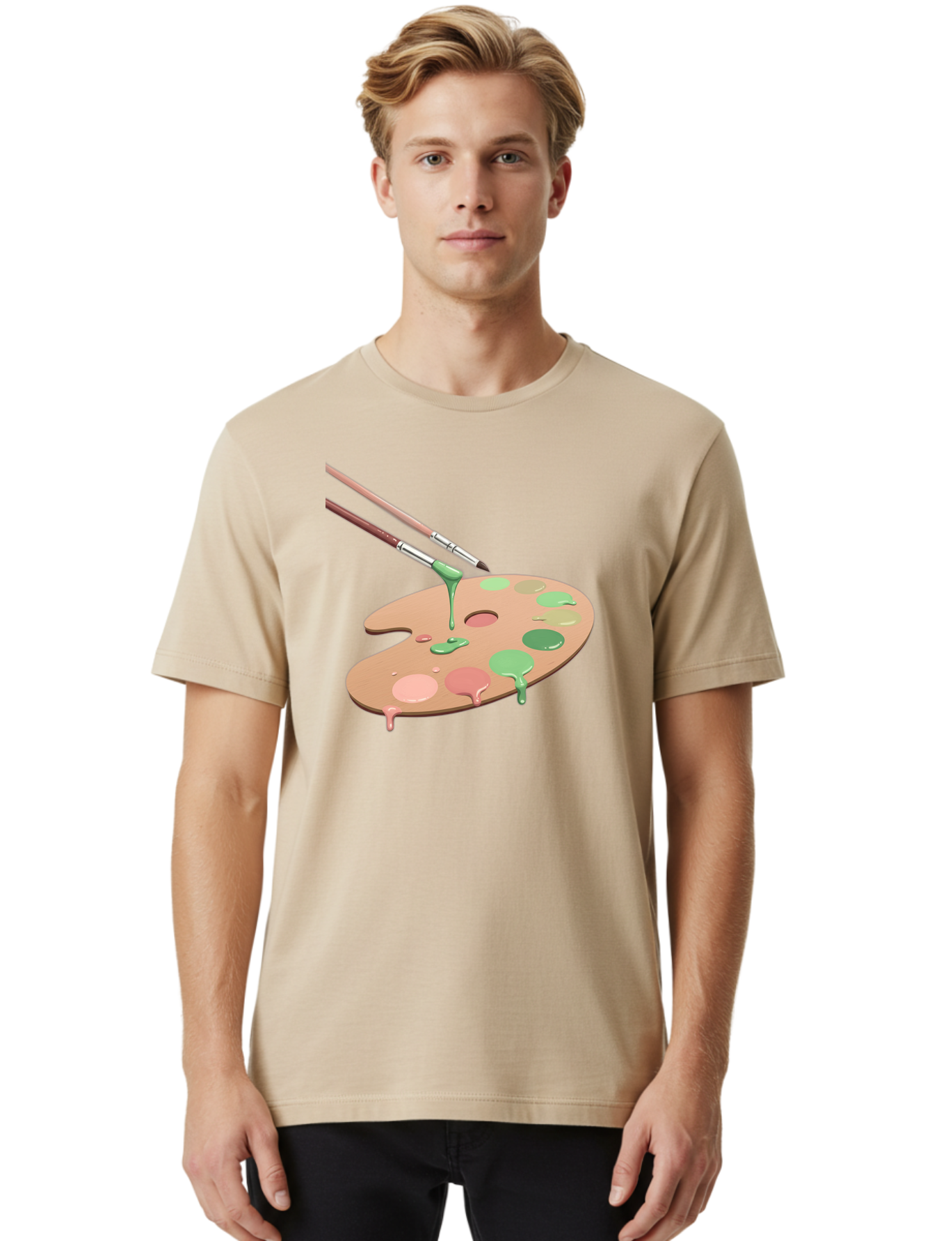 Paintbrushes-And-Palette Men'S Graphic Tee, 100% Cotton, Comfortable Casual Summer Wear, Machine Washable, Vintage Camera, Old Camera, Antique Camera, Black Camera, Classic Photography, Photography Equipment, Nostalgic Device, Film Camera, Baj610