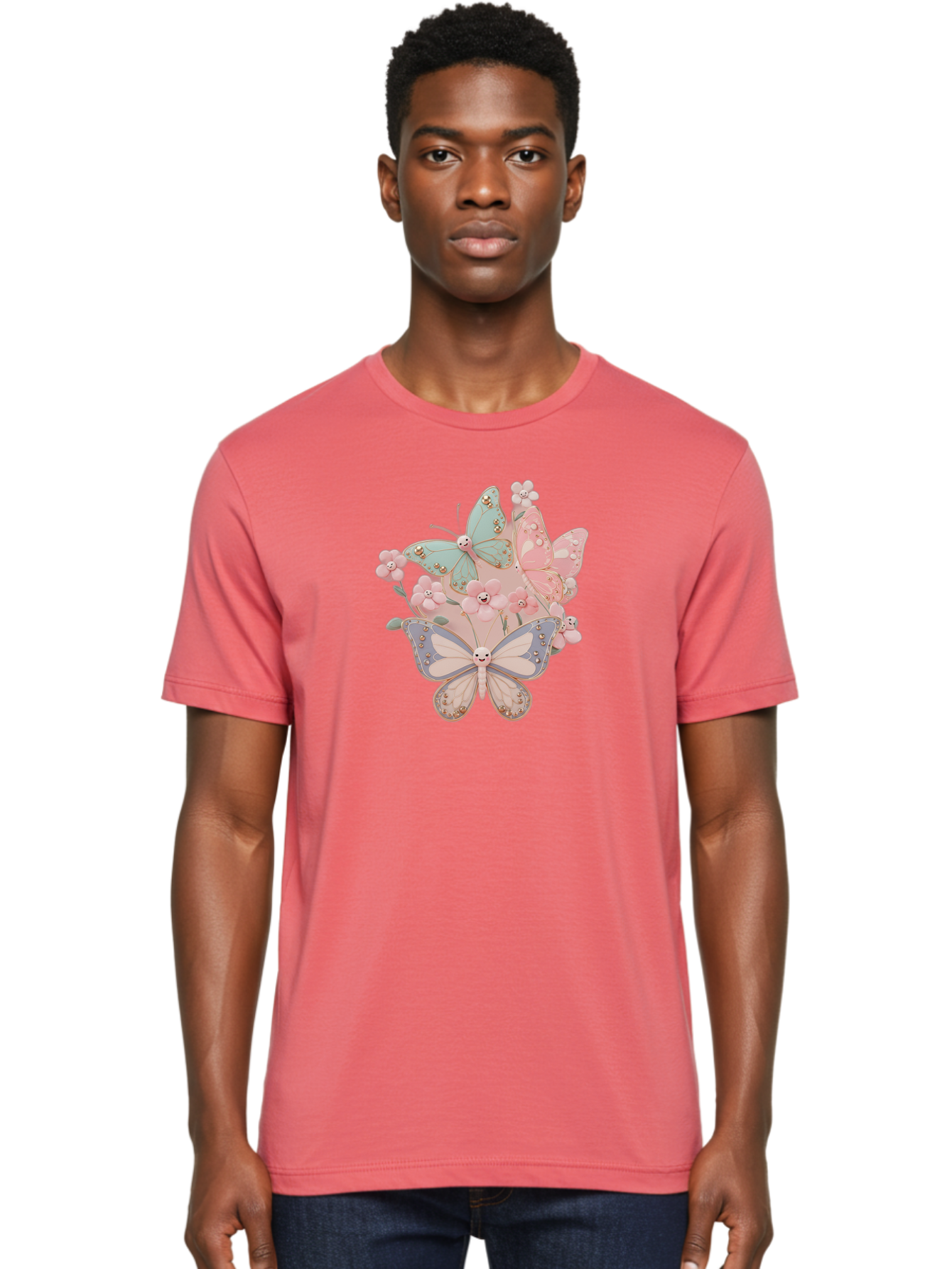 Pastel-Butterflies Men'S Graphic Tee, 100% Cotton, Comfortable Casual Summer Wear, Machine Washable, Vintage Camera, Old Camera, Antique Camera, Black Camera, Classic Photography, Photography Equipment, Nostalgic Device, Film Camera, Baj614
