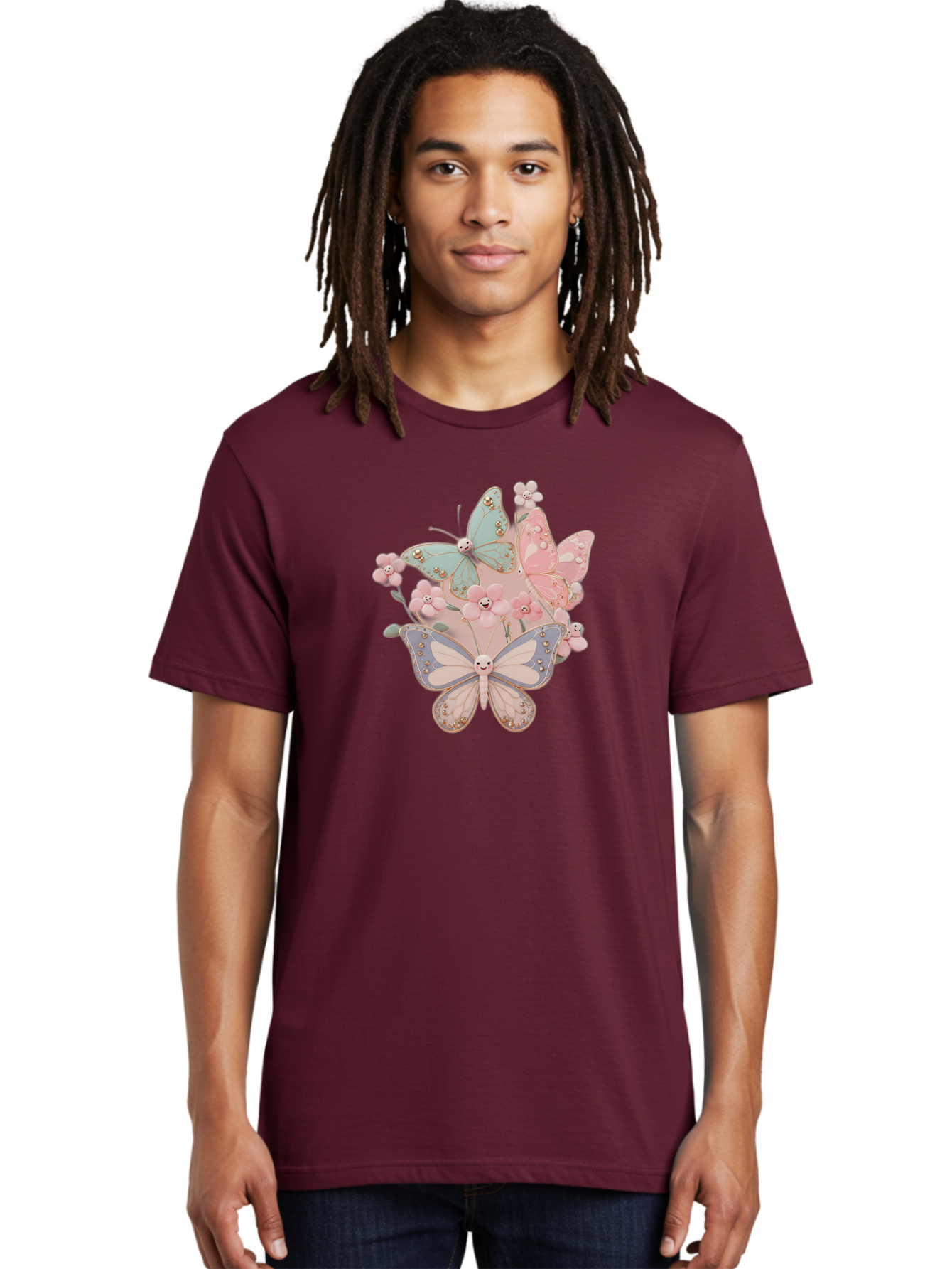 Pastel-Butterflies Men'S Graphic Tee, 100% Cotton, Comfortable Casual Summer Wear, Machine Washable, Vintage Camera, Old Camera, Antique Camera, Black Camera, Classic Photography, Photography Equipment, Nostalgic Device, Film Camera, Baj614