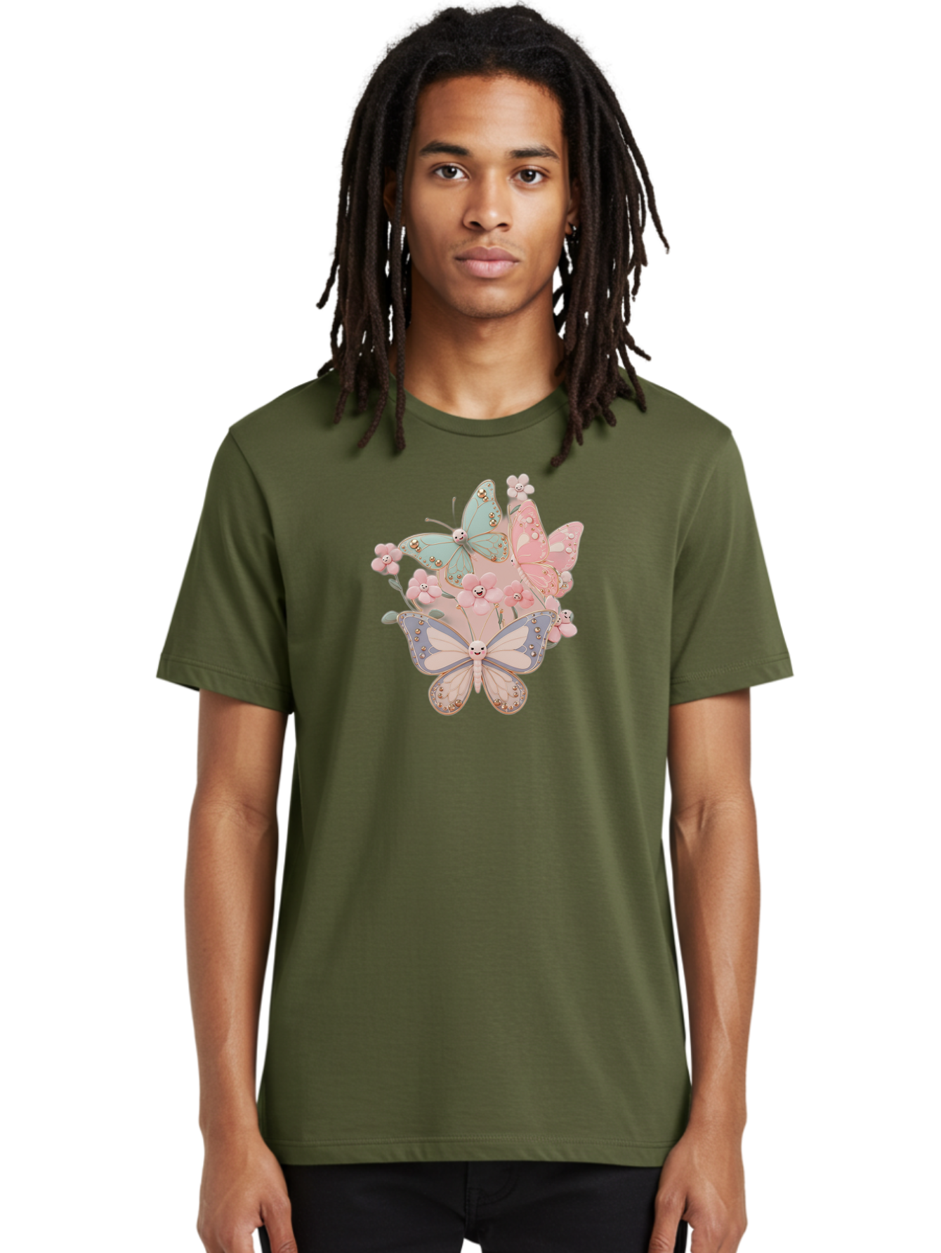 Pastel-Butterflies Men'S Graphic Tee, 100% Cotton, Comfortable Casual Summer Wear, Machine Washable, Vintage Camera, Old Camera, Antique Camera, Black Camera, Classic Photography, Photography Equipment, Nostalgic Device, Film Camera, Baj614