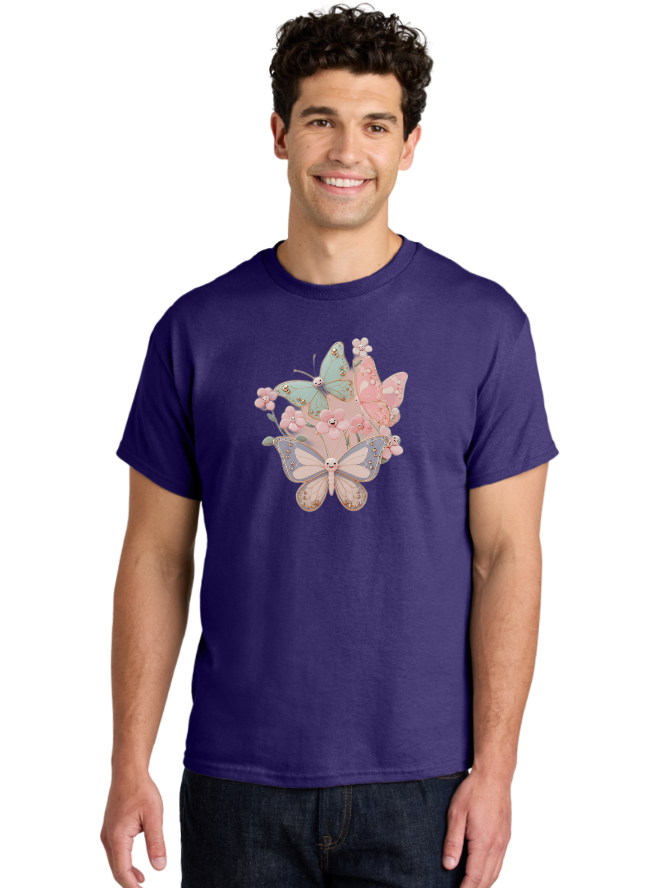 Pastel-Butterflies Men'S Graphic Tee, 100% Cotton, Comfortable Casual Summer Wear, Machine Washable, Vintage Camera, Old Camera, Antique Camera, Black Camera, Classic Photography, Photography Equipment, Nostalgic Device, Film Camera, Baj614