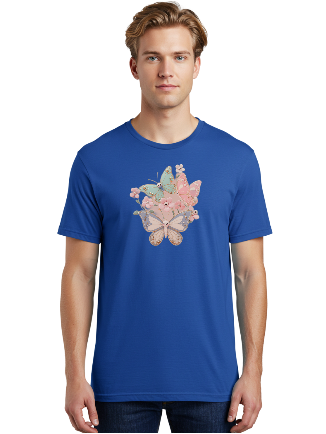 Pastel-Butterflies Men'S Graphic Tee, 100% Cotton, Comfortable Casual Summer Wear, Machine Washable, Vintage Camera, Old Camera, Antique Camera, Black Camera, Classic Photography, Photography Equipment, Nostalgic Device, Film Camera, Baj614