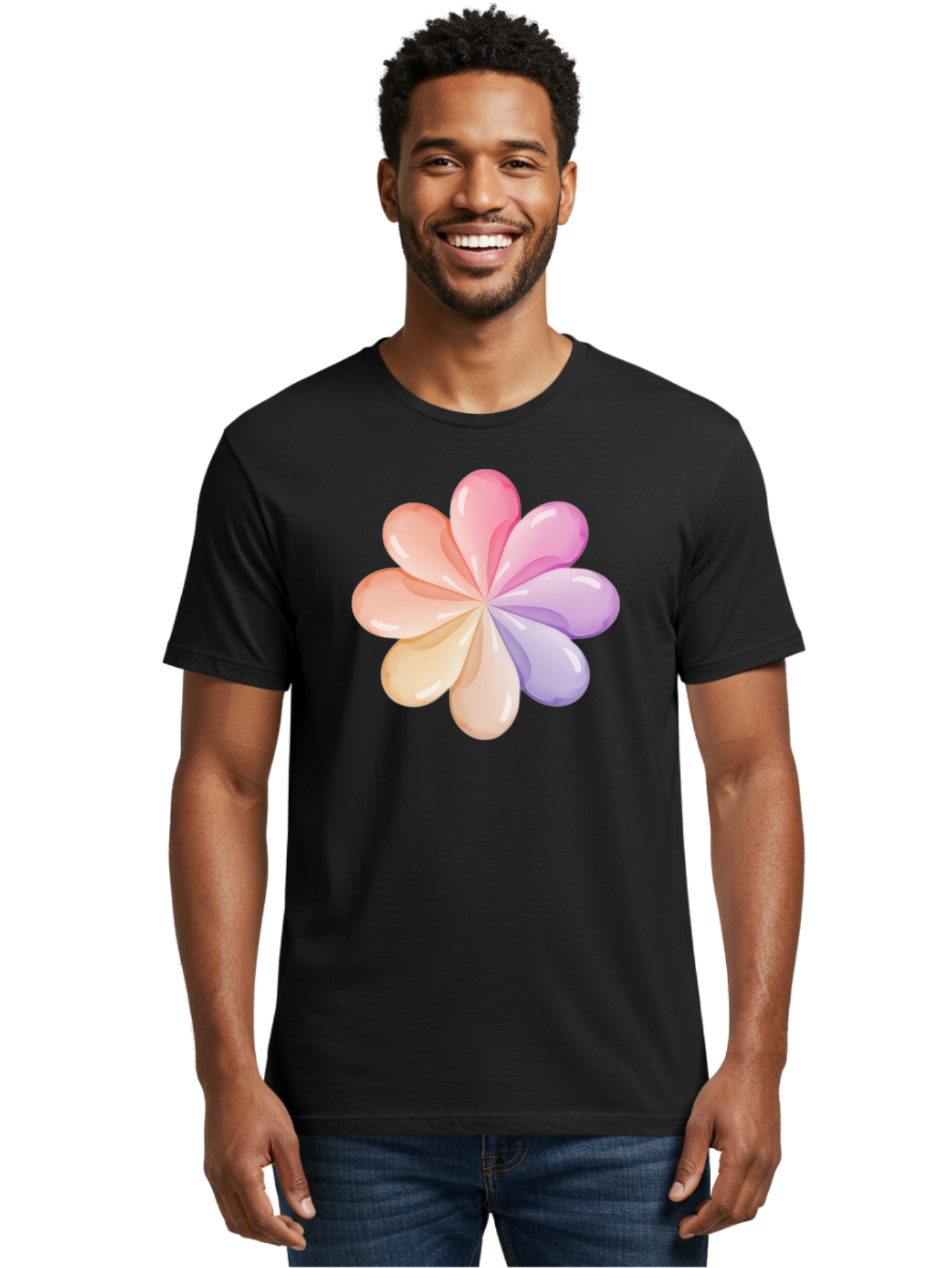 Pastel-Flower-1 Men'S Graphic Tee, 100% Cotton, Comfortable Casual Summer Wear, Machine Washable, Vintage Camera, Old Camera, Antique Camera, Black Camera, Classic Photography, Photography Equipment, Nostalgic Device, Film Camera, Camera Art Baj617