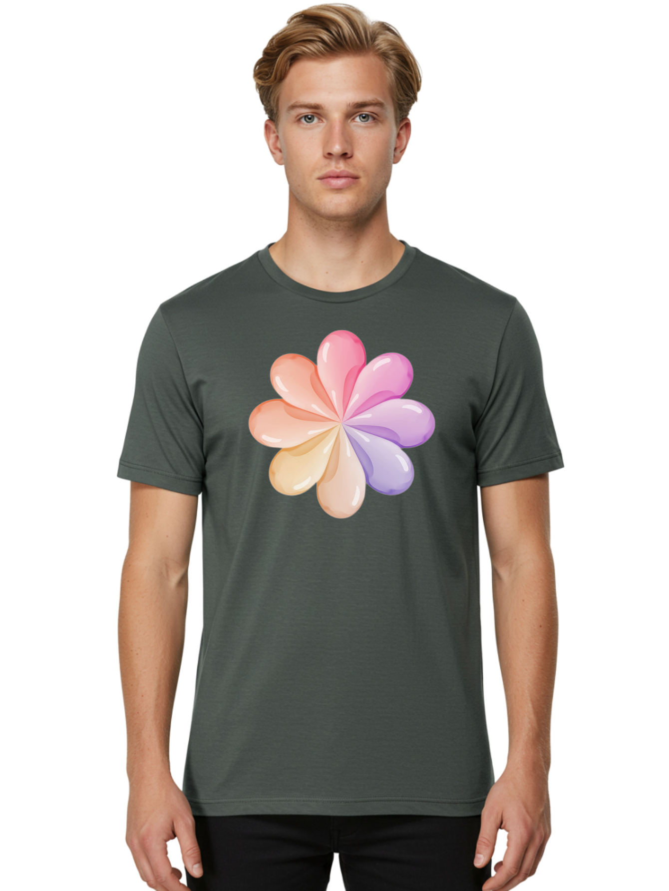 Pastel-Flower-1 Men'S Graphic Tee, 100% Cotton, Comfortable Casual Summer Wear, Machine Washable, Vintage Camera, Old Camera, Antique Camera, Black Camera, Classic Photography, Photography Equipment, Nostalgic Device, Film Camera, Camera Art Baj617