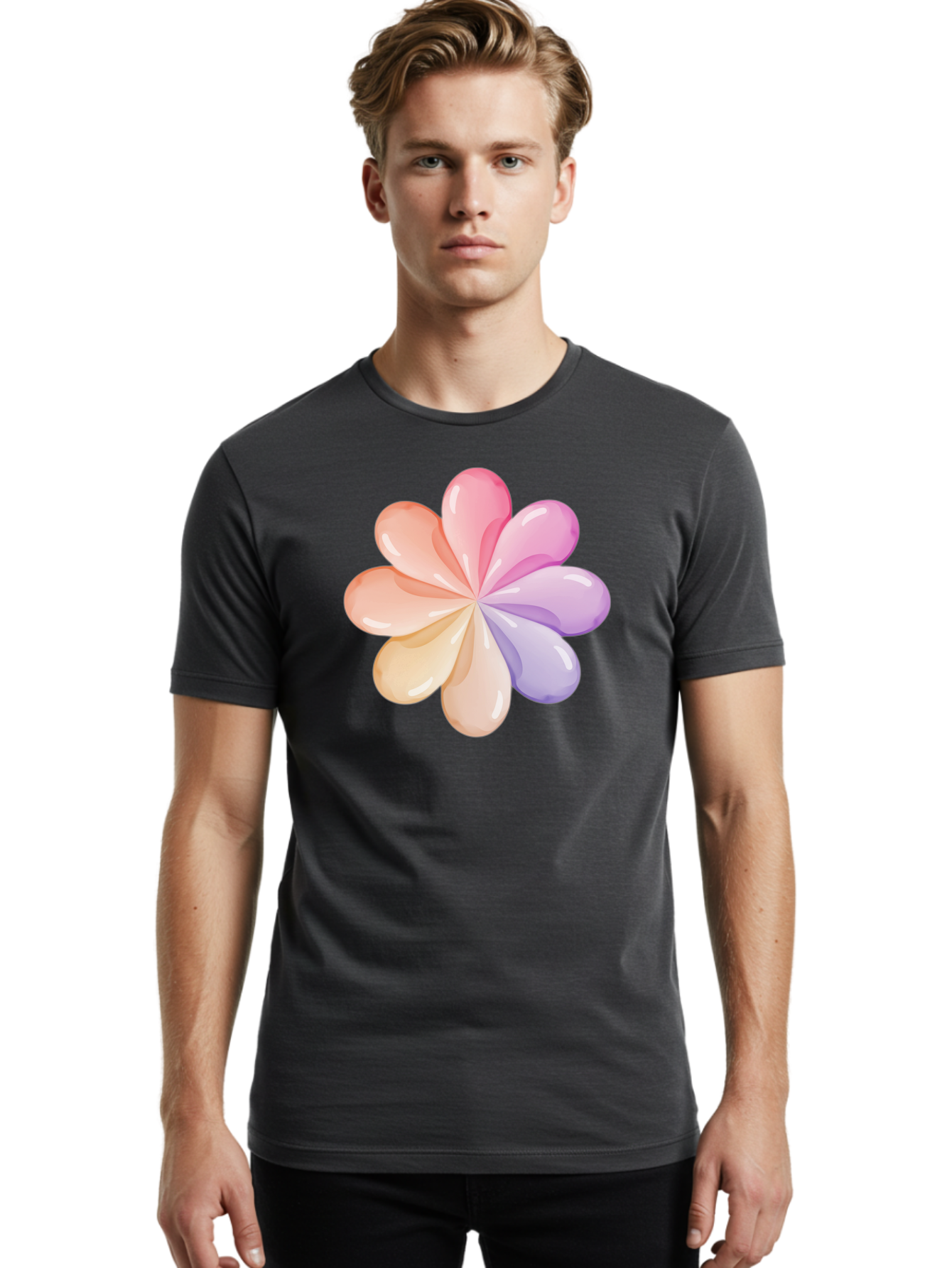 Pastel-Flower-1 Men'S Graphic Tee, 100% Cotton, Comfortable Casual Summer Wear, Machine Washable, Vintage Camera, Old Camera, Antique Camera, Black Camera, Classic Photography, Photography Equipment, Nostalgic Device, Film Camera, Camera Art Baj617