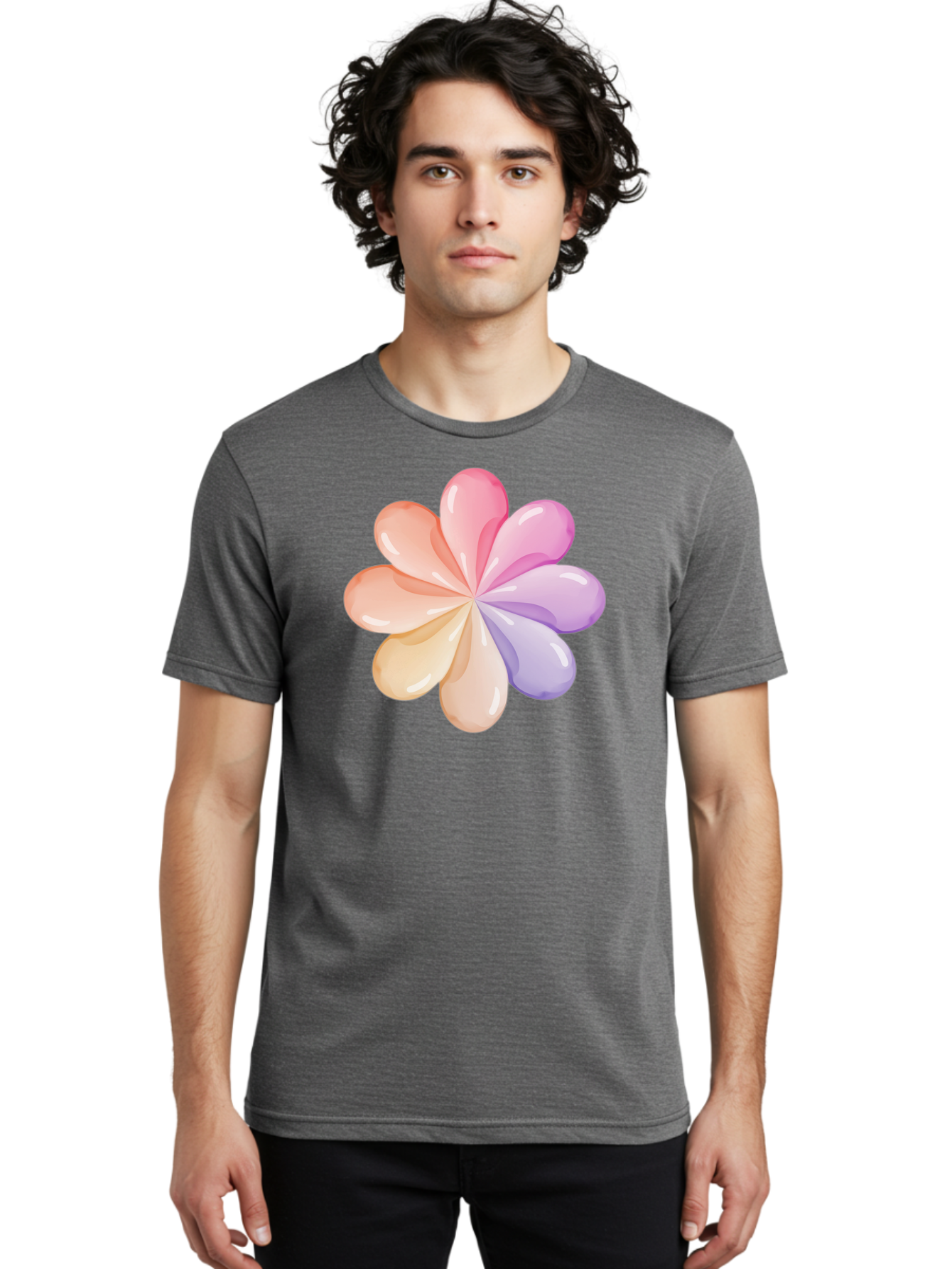 Pastel-Flower-1 Men'S Graphic Tee, 100% Cotton, Comfortable Casual Summer Wear, Machine Washable, Vintage Camera, Old Camera, Antique Camera, Black Camera, Classic Photography, Photography Equipment, Nostalgic Device, Film Camera, Camera Art Baj617