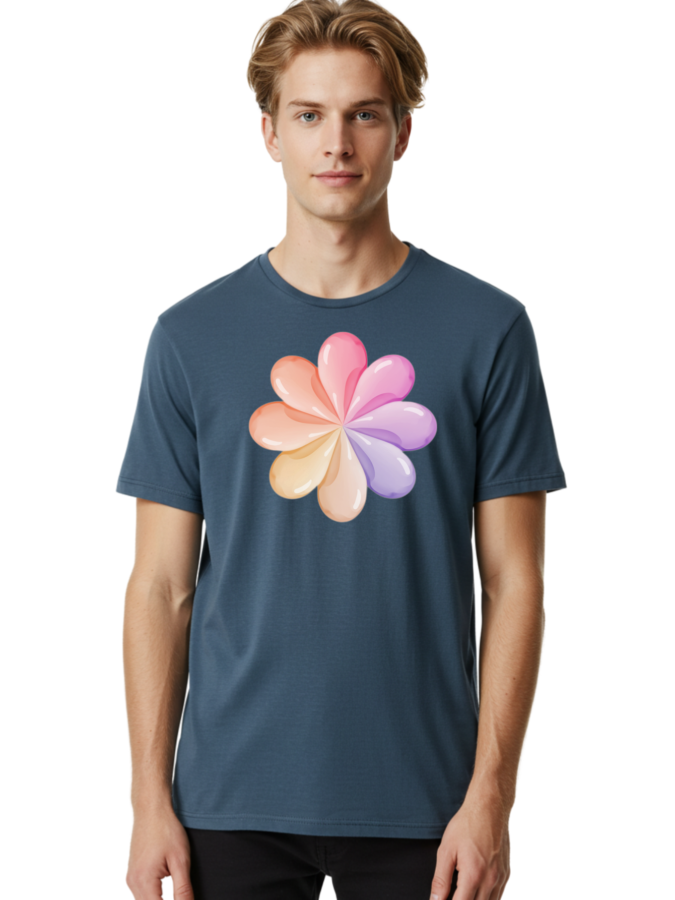 Pastel-Flower-1 Men'S Graphic Tee, 100% Cotton, Comfortable Casual Summer Wear, Machine Washable, Vintage Camera, Old Camera, Antique Camera, Black Camera, Classic Photography, Photography Equipment, Nostalgic Device, Film Camera, Camera Art Baj617