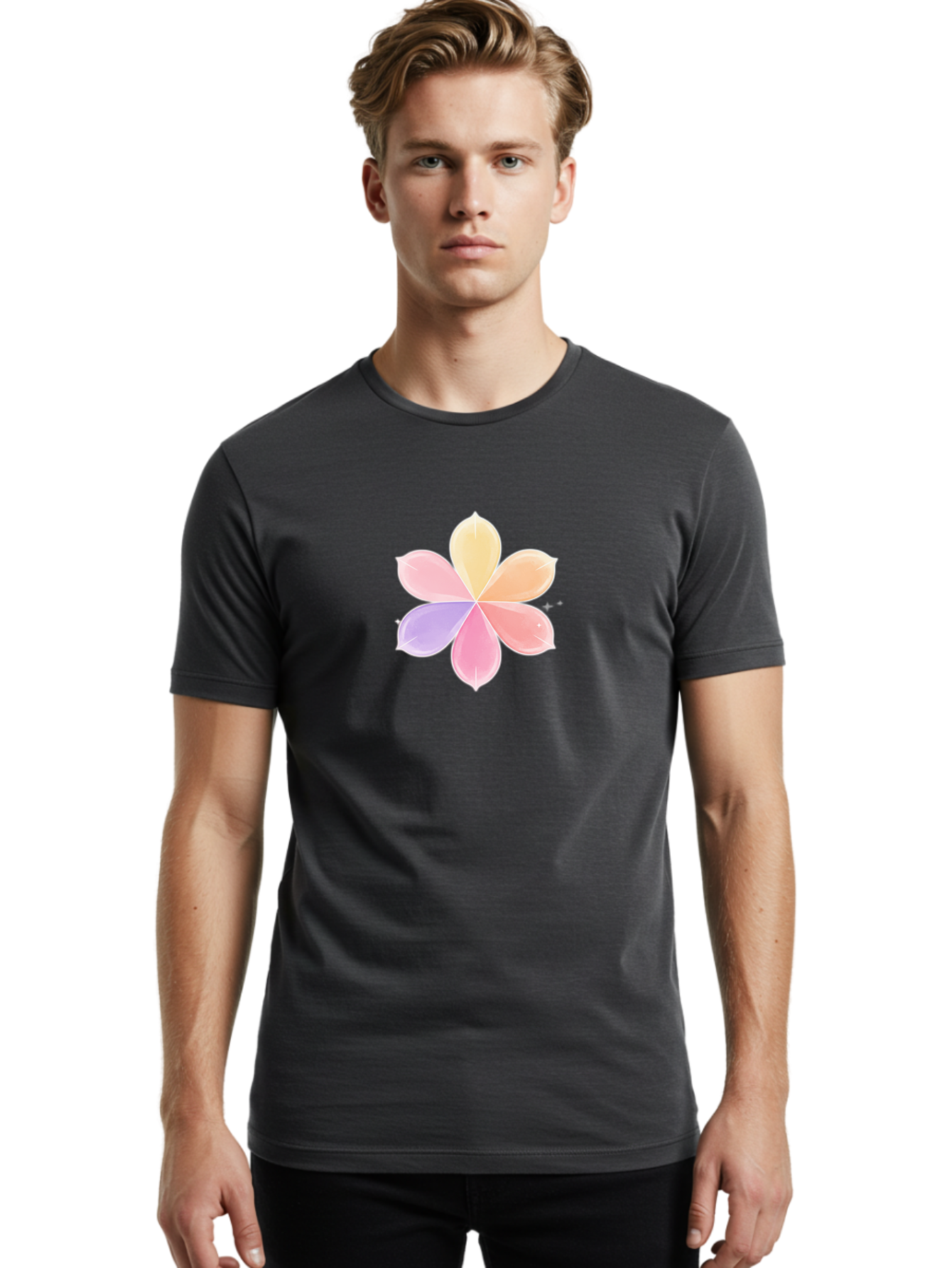 Pastel-Flower Men'S Graphic Tee, 100% Cotton, Comfortable Casual Summer Wear, Machine Washable, Vintage Camera, Old Camera, Antique Camera, Black Camera, Classic Photography, Photography Equipment, Nostalgic Device, Film Camera, Camera Art Baj618