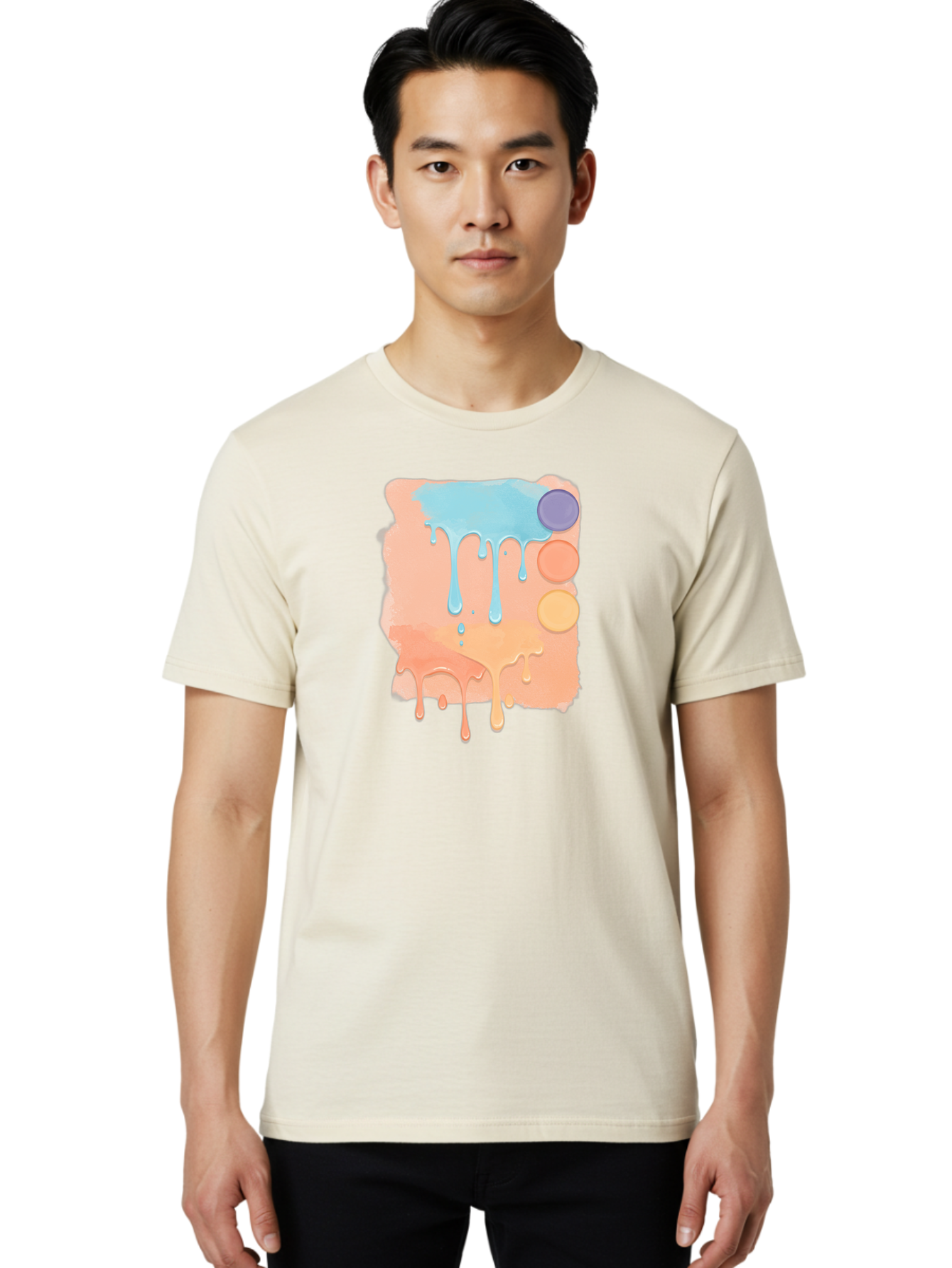 Pastel-Paint-Splash Men'S Graphic Tee, 100% Cotton, Comfortable Casual Summer Wear, Machine Washable, Vintage Camera, Old Camera, Antique Camera, Black Camera, Classic Photography, Photography Equipment, Nostalgic Device, Film Camera, Baj619