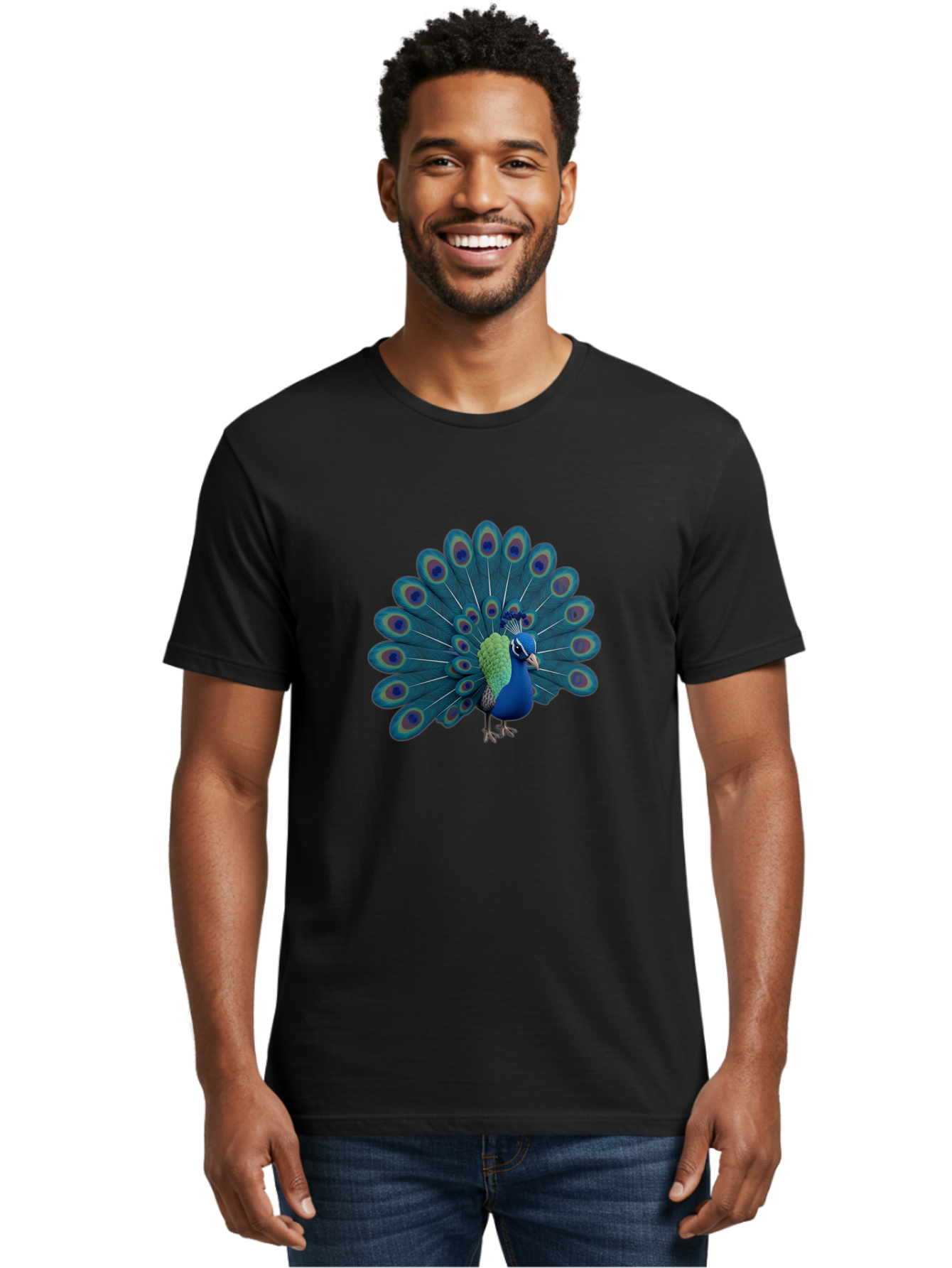 Peacock-2 Men'S Graphic Tee, 100% Cotton, Comfortable Casual Summer Wear, Machine Washable, Vintage Camera, Old Camera, Antique Camera, Black Camera, Classic Photography, Photography Equipment, Nostalgic Device, Film Camera, Camera Art Baj621