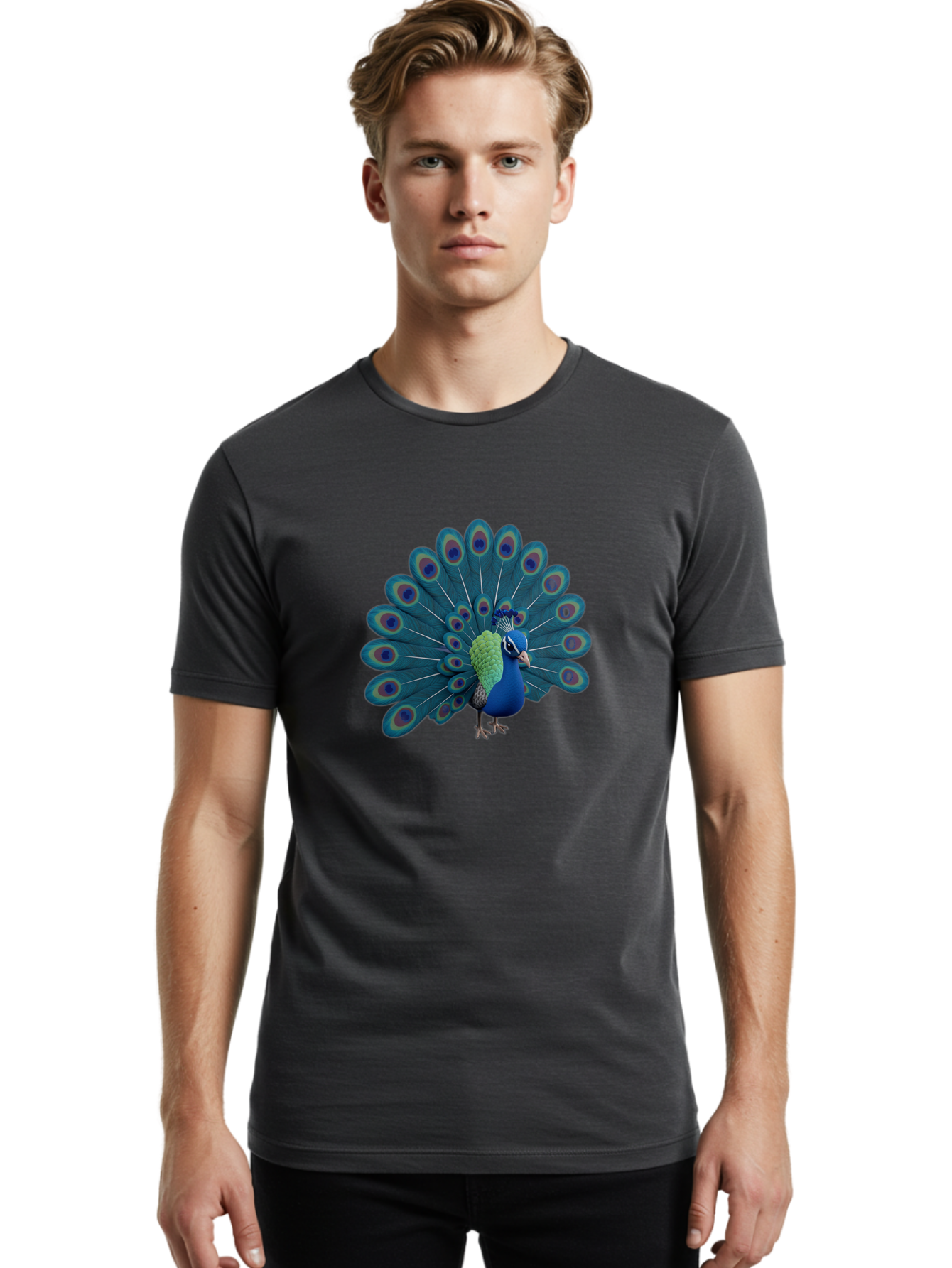 Peacock-2 Men'S Graphic Tee, 100% Cotton, Comfortable Casual Summer Wear, Machine Washable, Vintage Camera, Old Camera, Antique Camera, Black Camera, Classic Photography, Photography Equipment, Nostalgic Device, Film Camera, Camera Art Baj621