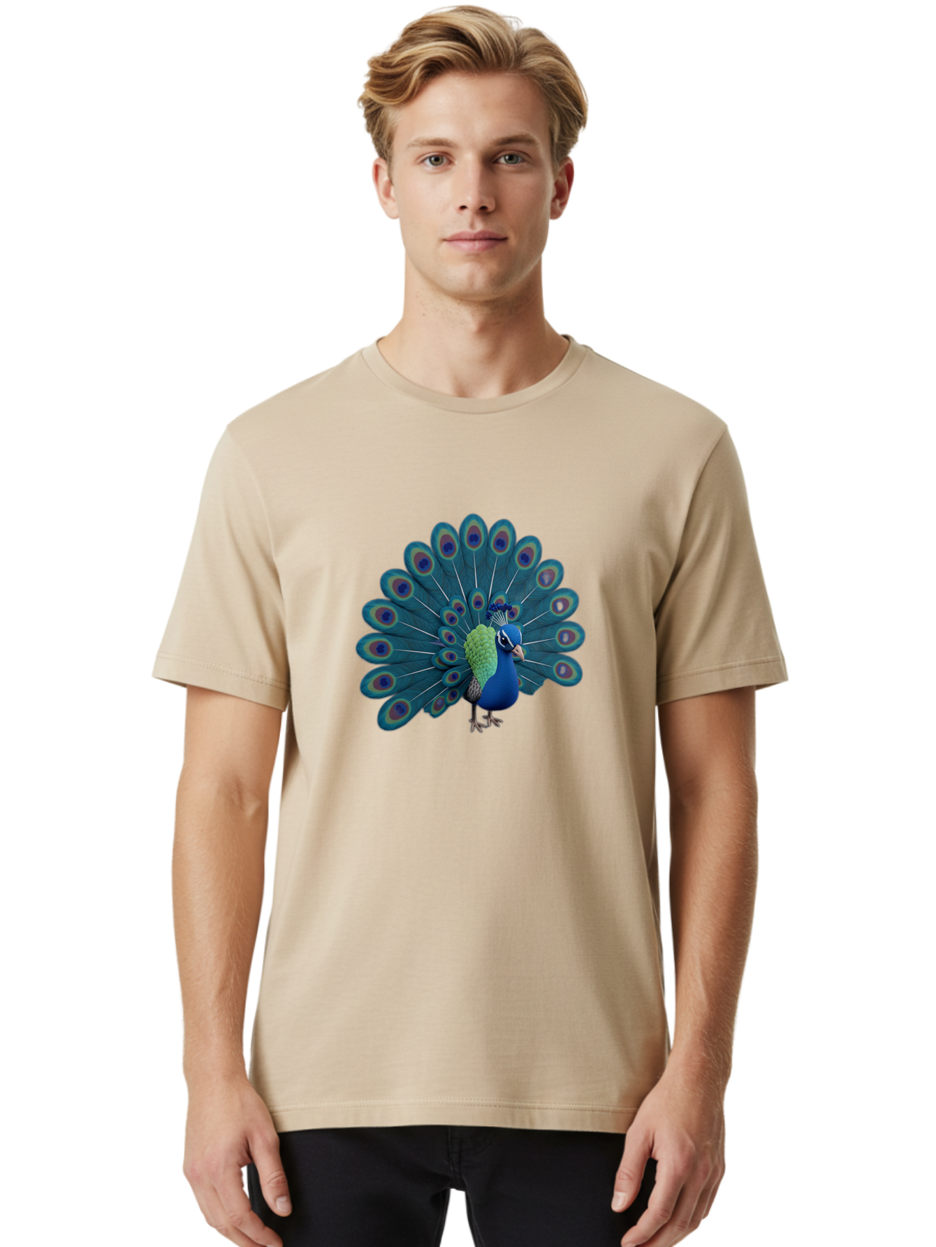 Peacock-2 Men'S Graphic Tee, 100% Cotton, Comfortable Casual Summer Wear, Machine Washable, Vintage Camera, Old Camera, Antique Camera, Black Camera, Classic Photography, Photography Equipment, Nostalgic Device, Film Camera, Camera Art Baj621