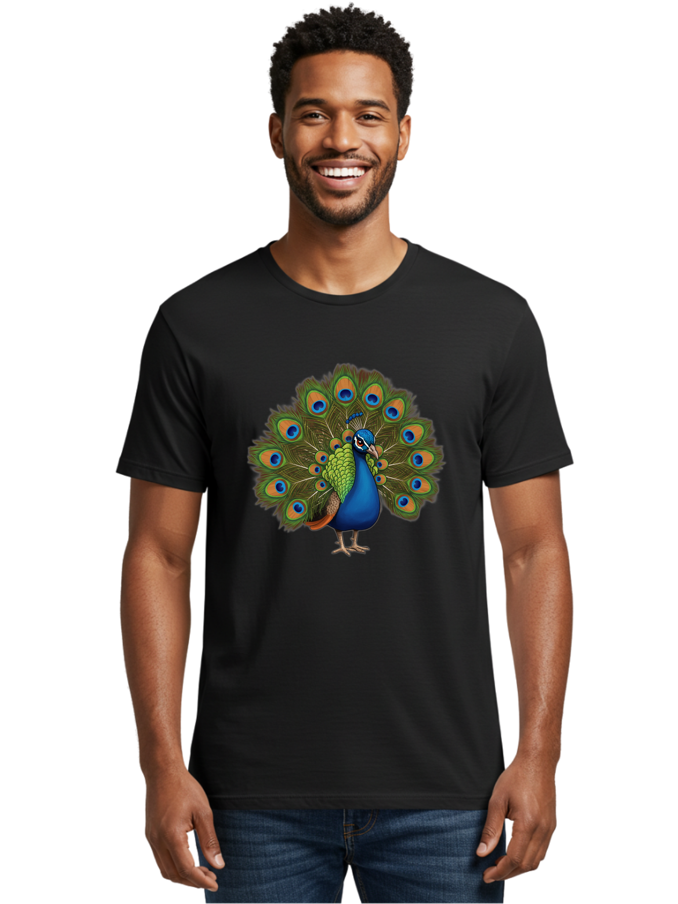 Peacock-3 Men'S Graphic Tee, 100% Cotton, Comfortable Casual Summer Wear, Machine Washable, Vintage Camera, Old Camera, Antique Camera, Black Camera, Classic Photography, Photography Equipment, Nostalgic Device, Film Camera, Camera Art Baj622