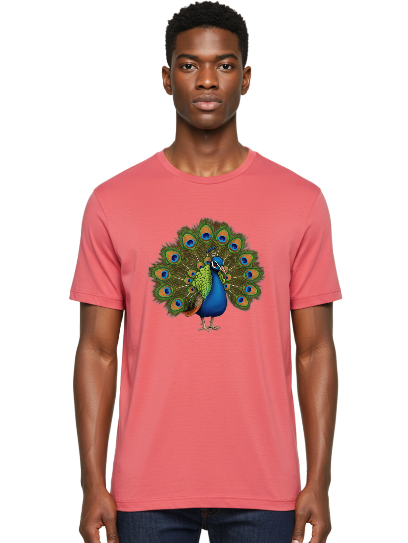 Peacock-3 Men'S Graphic Tee, 100% Cotton, Comfortable Casual Summer Wear, Machine Washable, Vintage Camera, Old Camera, Antique Camera, Black Camera, Classic Photography, Photography Equipment, Nostalgic Device, Film Camera, Camera Art Baj622