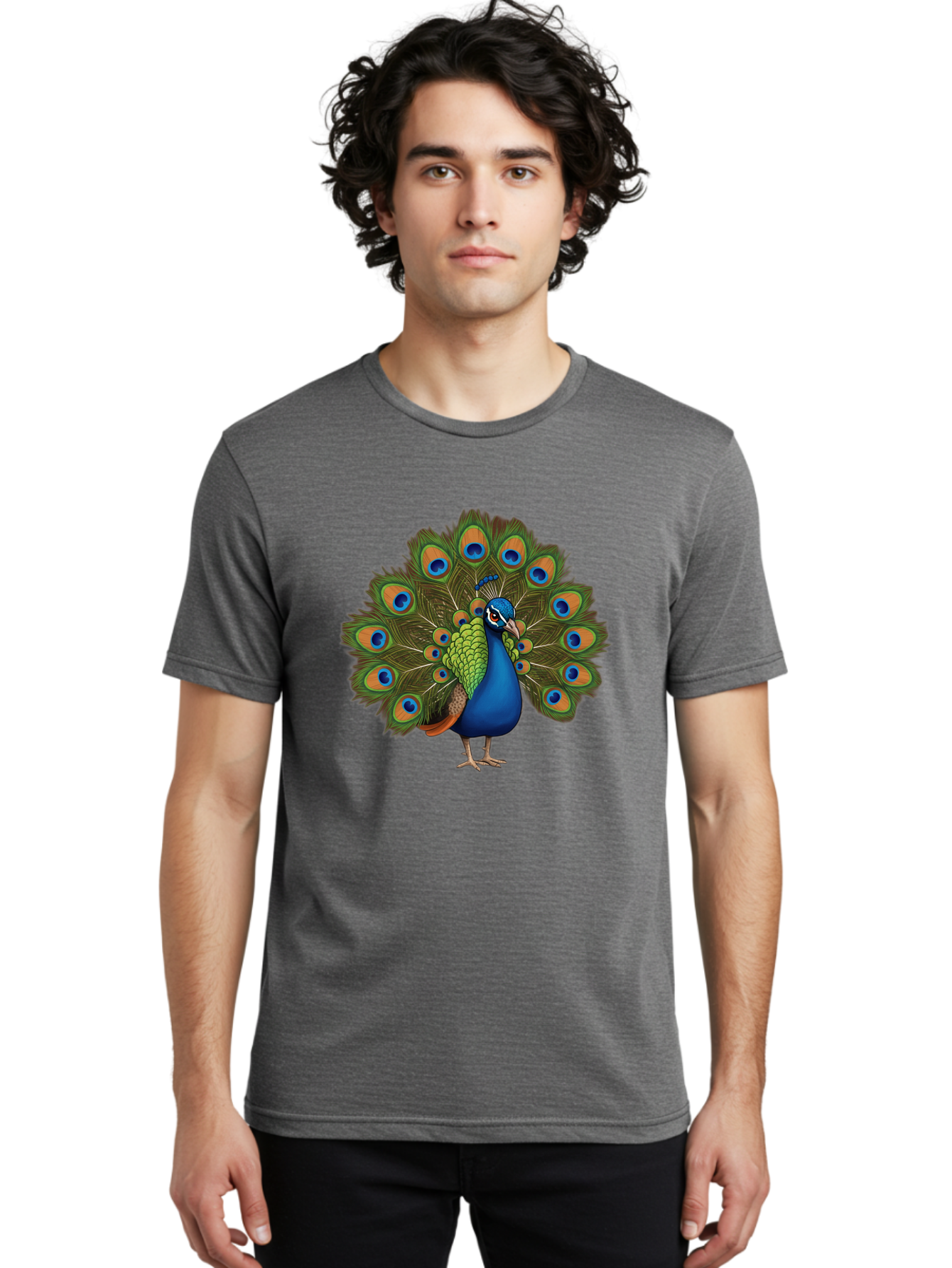 Peacock-3 Men'S Graphic Tee, 100% Cotton, Comfortable Casual Summer Wear, Machine Washable, Vintage Camera, Old Camera, Antique Camera, Black Camera, Classic Photography, Photography Equipment, Nostalgic Device, Film Camera, Camera Art Baj622