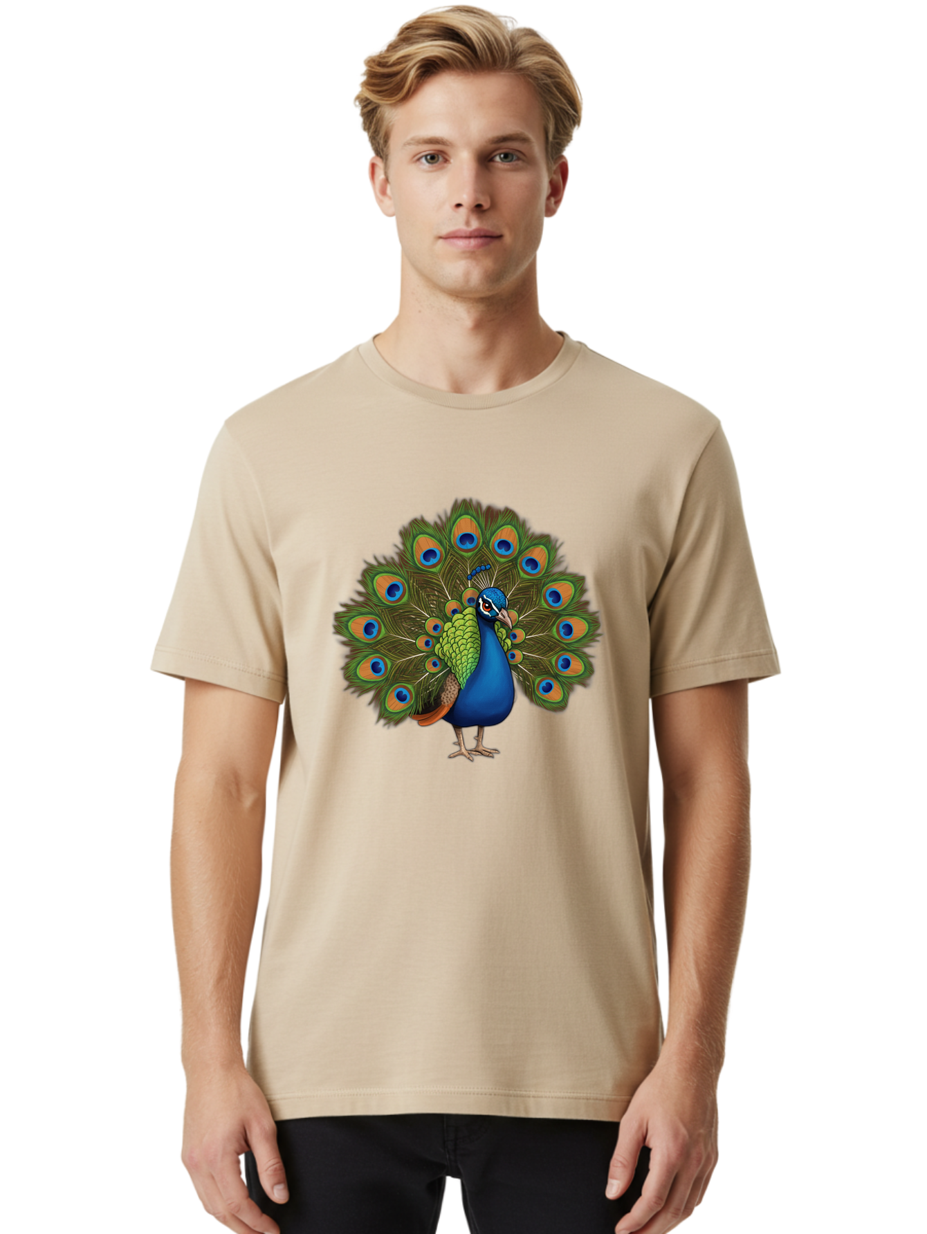 Peacock-3 Men'S Graphic Tee, 100% Cotton, Comfortable Casual Summer Wear, Machine Washable, Vintage Camera, Old Camera, Antique Camera, Black Camera, Classic Photography, Photography Equipment, Nostalgic Device, Film Camera, Camera Art Baj622