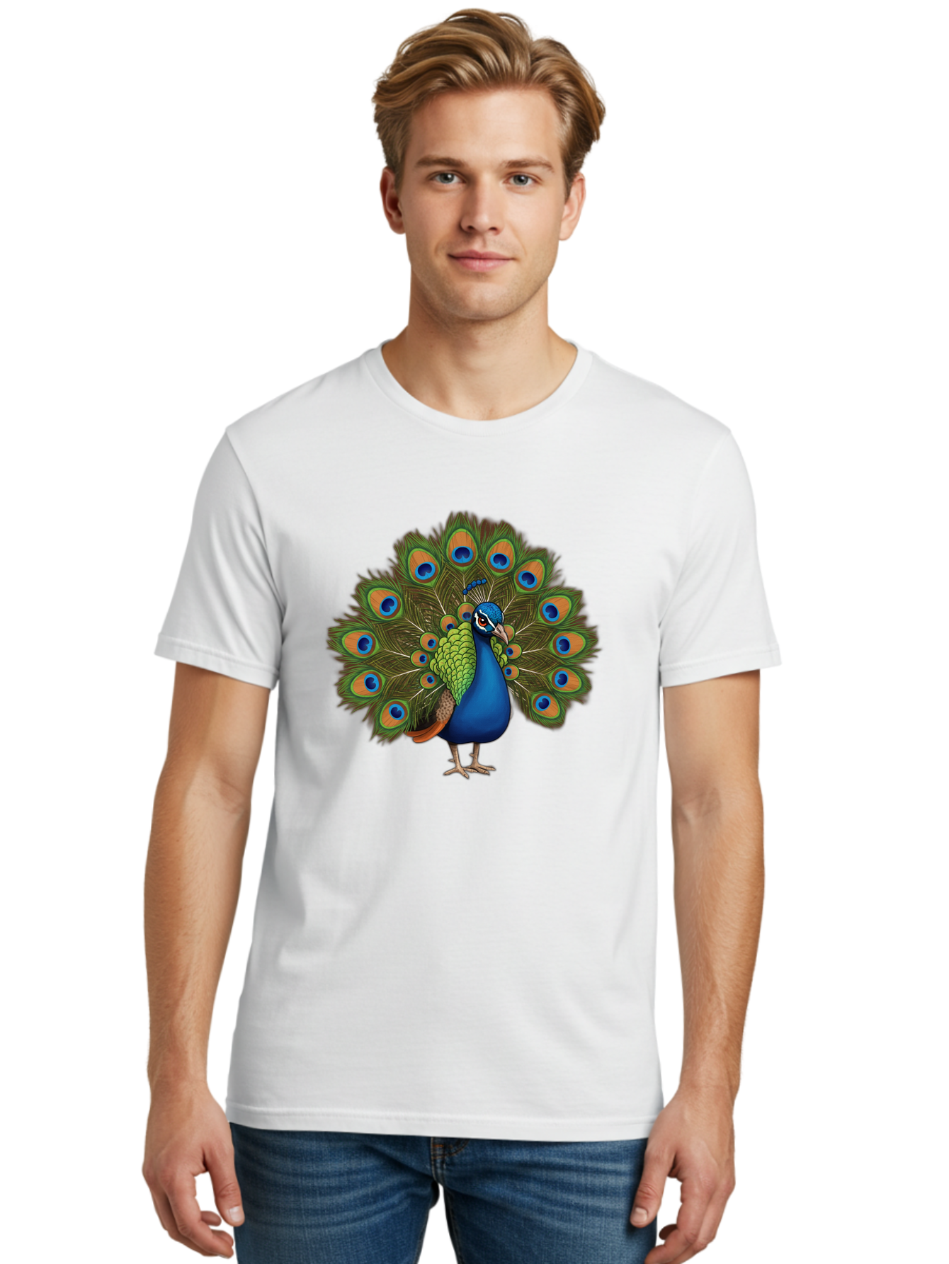 Peacock-3 Men'S Graphic Tee, 100% Cotton, Comfortable Casual Summer Wear, Machine Washable, Vintage Camera, Old Camera, Antique Camera, Black Camera, Classic Photography, Photography Equipment, Nostalgic Device, Film Camera, Camera Art Baj622