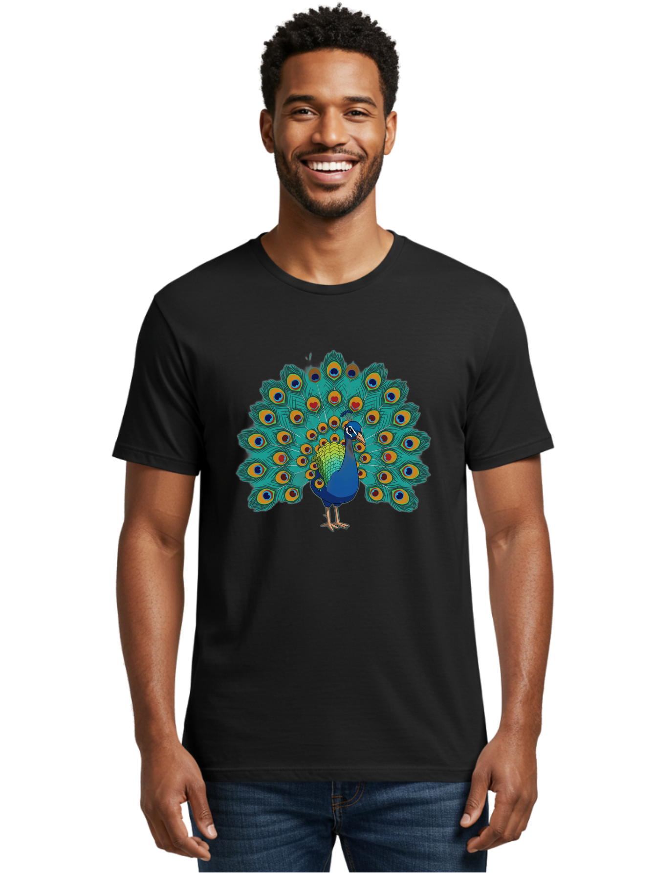 Peacock-4 Men'S Graphic Tee, 100% Cotton, Comfortable Casual Summer Wear, Machine Washable, Vintage Camera, Old Camera, Antique Camera, Black Camera, Classic Photography, Photography Equipment, Nostalgic Device, Film Camera, Camera Art Baj623