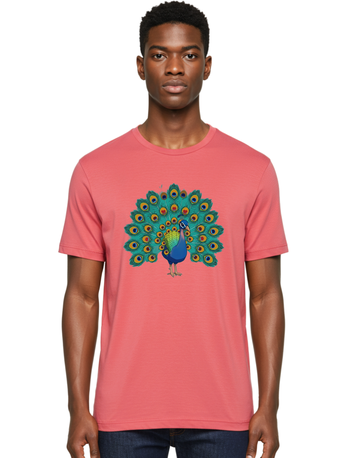 Peacock-4 Men'S Graphic Tee, 100% Cotton, Comfortable Casual Summer Wear, Machine Washable, Vintage Camera, Old Camera, Antique Camera, Black Camera, Classic Photography, Photography Equipment, Nostalgic Device, Film Camera, Camera Art Baj623