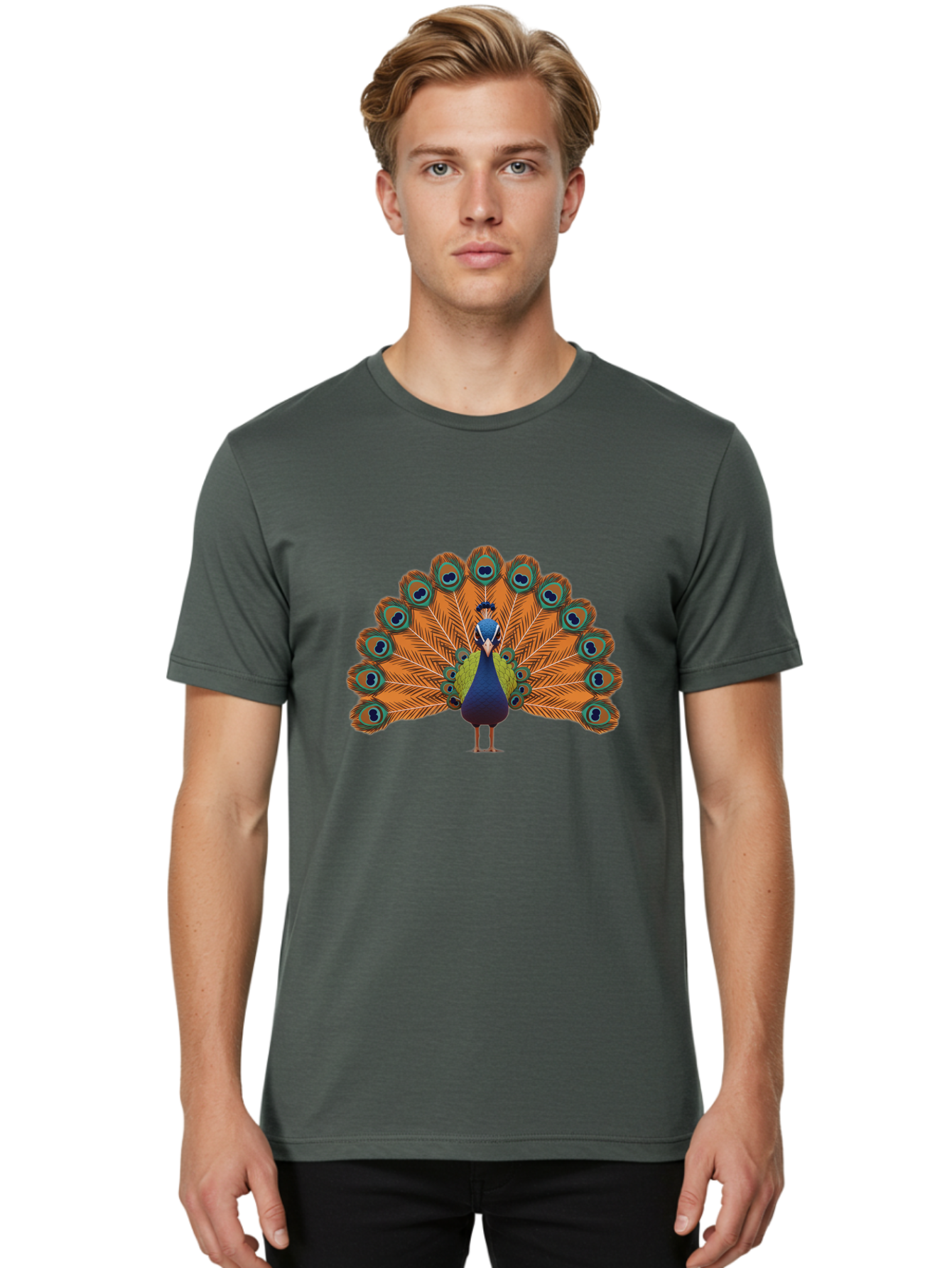 Peacock-Businessman Men'S Graphic Tee, 100% Cotton, Comfortable Casual Summer Wear, Machine Washable, Vintage Camera, Old Camera, Antique Camera, Black Camera, Classic Photography, Photography Equipment, Nostalgic Device, Film Camera, Baj624