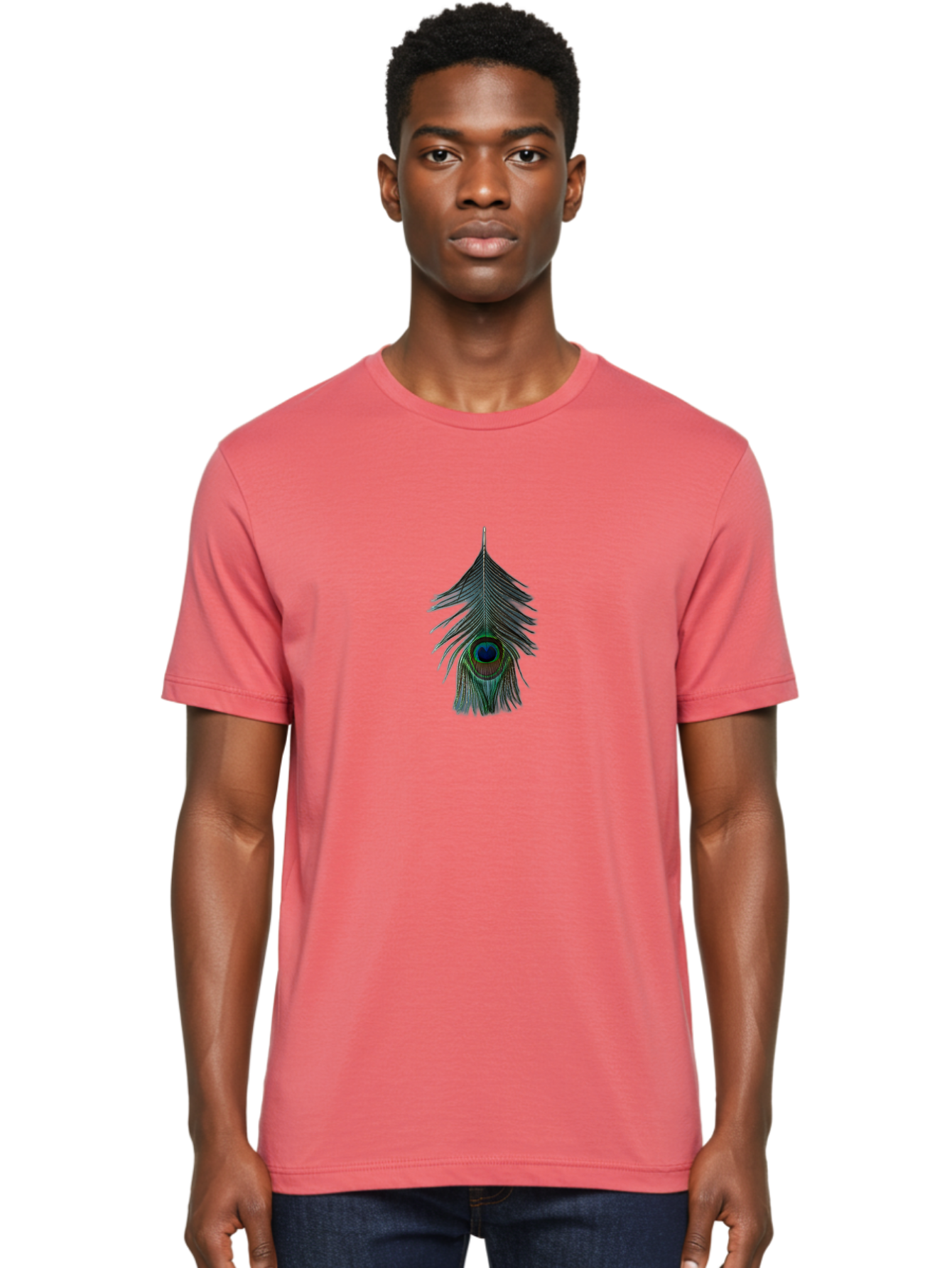 Peacock-Feather-2 Men'S Graphic Tee, 100% Cotton, Comfortable Casual Summer Wear, Machine Washable, Vintage Camera, Old Camera, Antique Camera, Black Camera, Classic Photography, Photography Equipment, Nostalgic Device, Film Camera, Camera Art Baj626