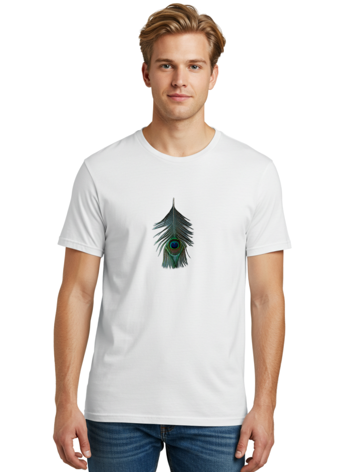 Peacock-Feather-2 Men'S Graphic Tee, 100% Cotton, Comfortable Casual Summer Wear, Machine Washable, Vintage Camera, Old Camera, Antique Camera, Black Camera, Classic Photography, Photography Equipment, Nostalgic Device, Film Camera, Camera Art Baj626