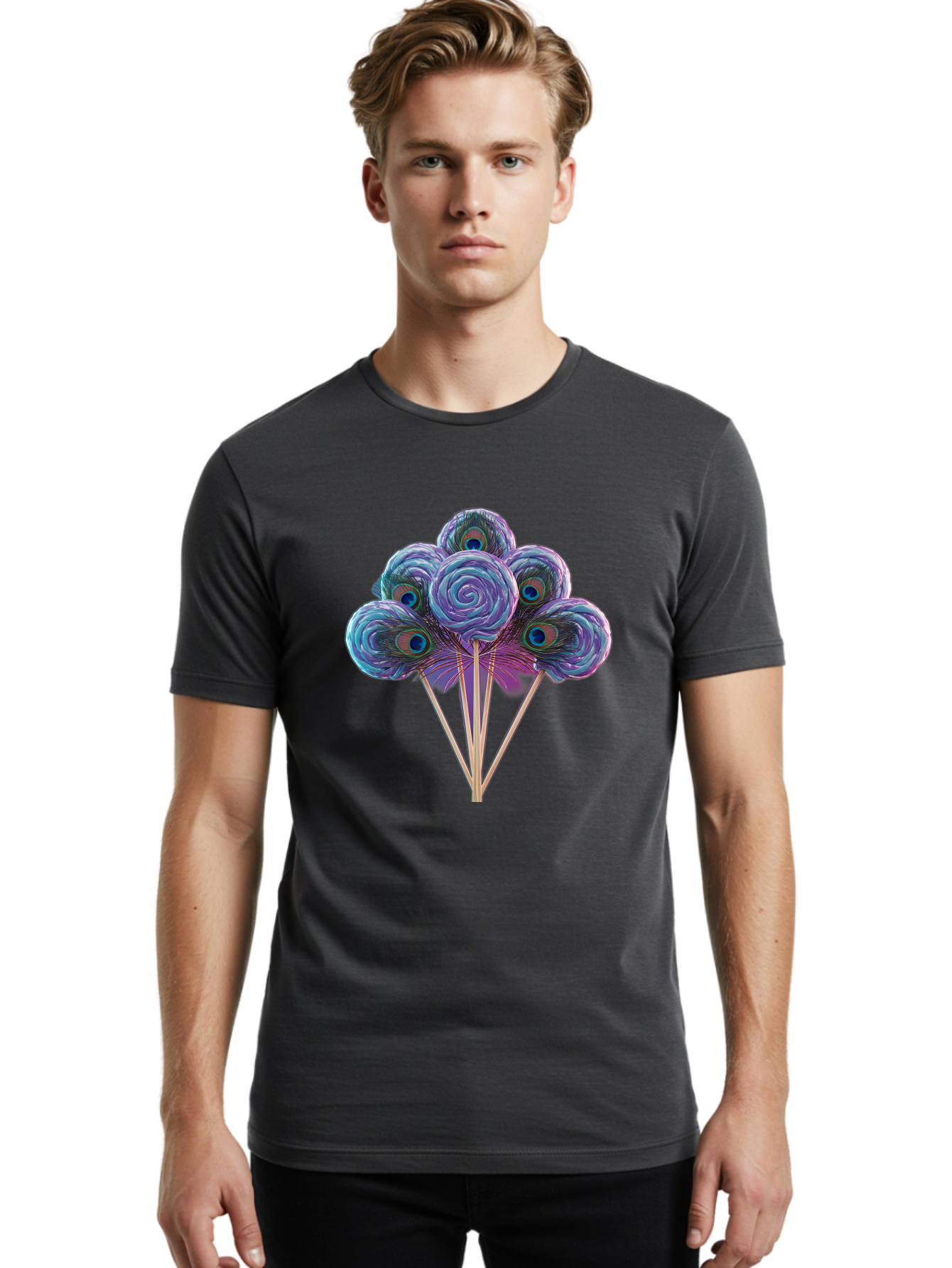 Peacock-Feather-Lollipops Men'S Graphic Tee, 100% Cotton, Comfortable Casual Summer Wear, Machine Washable, Vintage Camera, Old Camera, Antique Camera, Black Camera, Classic Photography, Photography Equipment, Nostalgic Device, Film Camera, Baj627