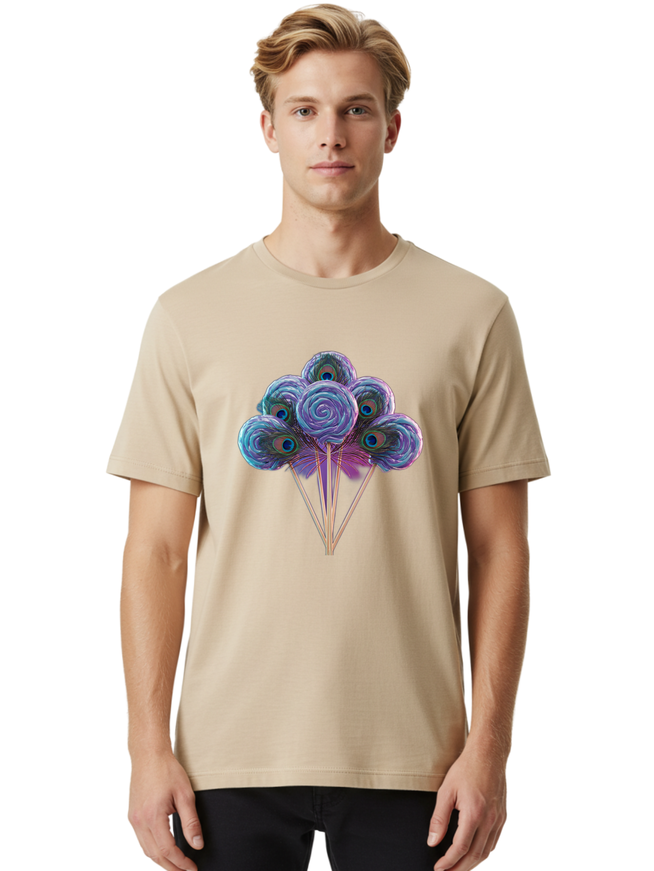 Peacock-Feather-Lollipops Men'S Graphic Tee, 100% Cotton, Comfortable Casual Summer Wear, Machine Washable, Vintage Camera, Old Camera, Antique Camera, Black Camera, Classic Photography, Photography Equipment, Nostalgic Device, Film Camera, Baj627