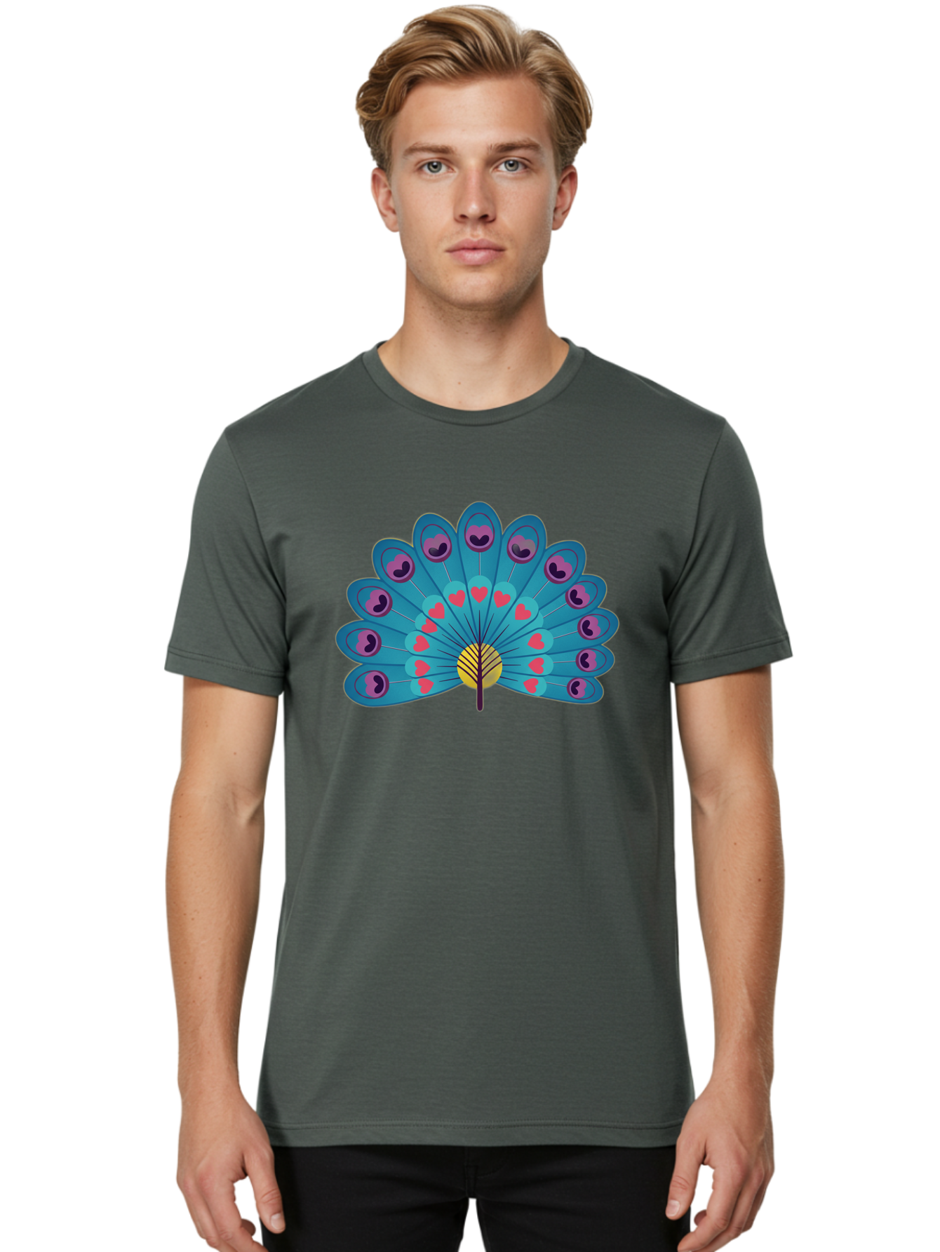 Peacock-Feather Men'S Graphic Tee, 100% Cotton, Comfortable Casual Summer Wear, Machine Washable, Vintage Camera, Old Camera, Antique Camera, Black Camera, Classic Photography, Photography Equipment, Nostalgic Device, Film Camera, Camera Art Baj628