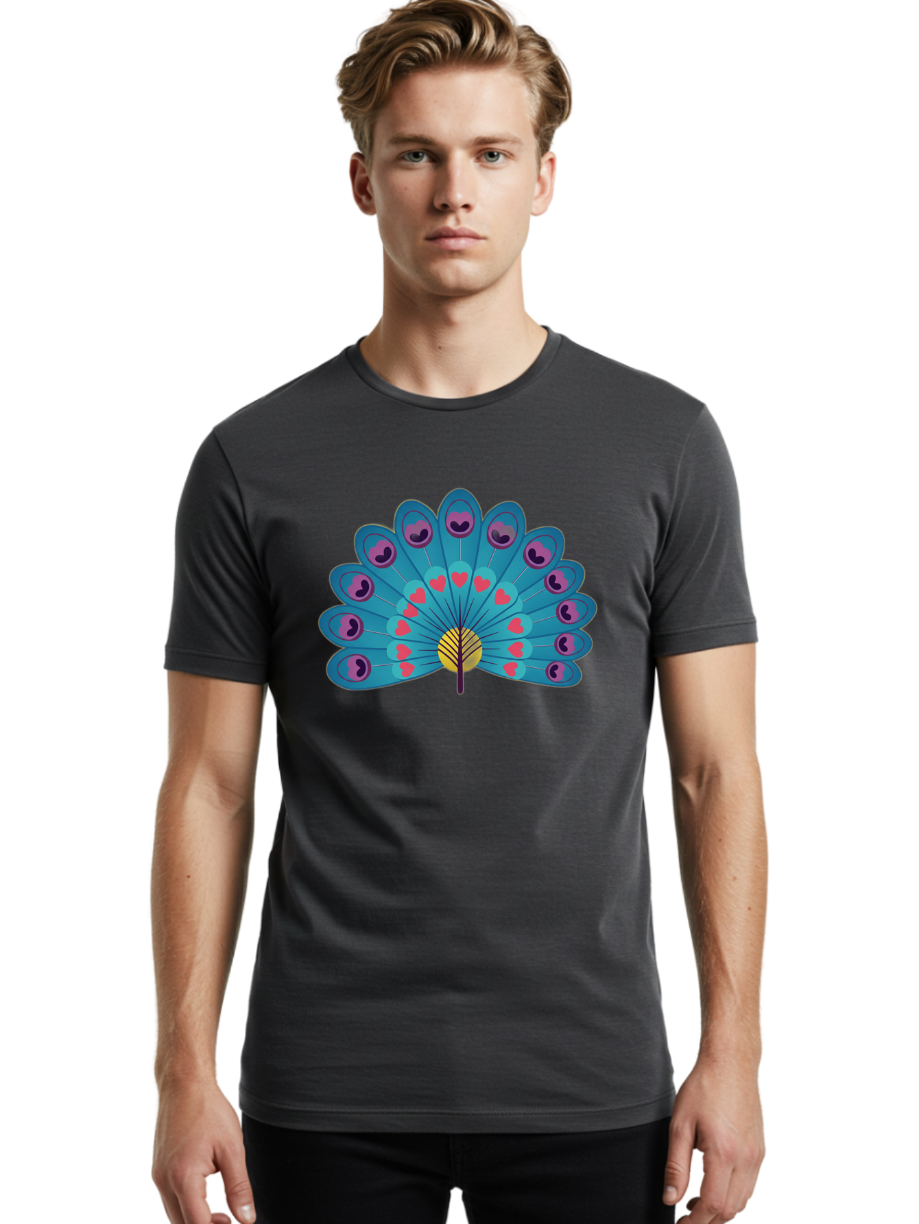 Peacock-Feather Men'S Graphic Tee, 100% Cotton, Comfortable Casual Summer Wear, Machine Washable, Vintage Camera, Old Camera, Antique Camera, Black Camera, Classic Photography, Photography Equipment, Nostalgic Device, Film Camera, Camera Art Baj628