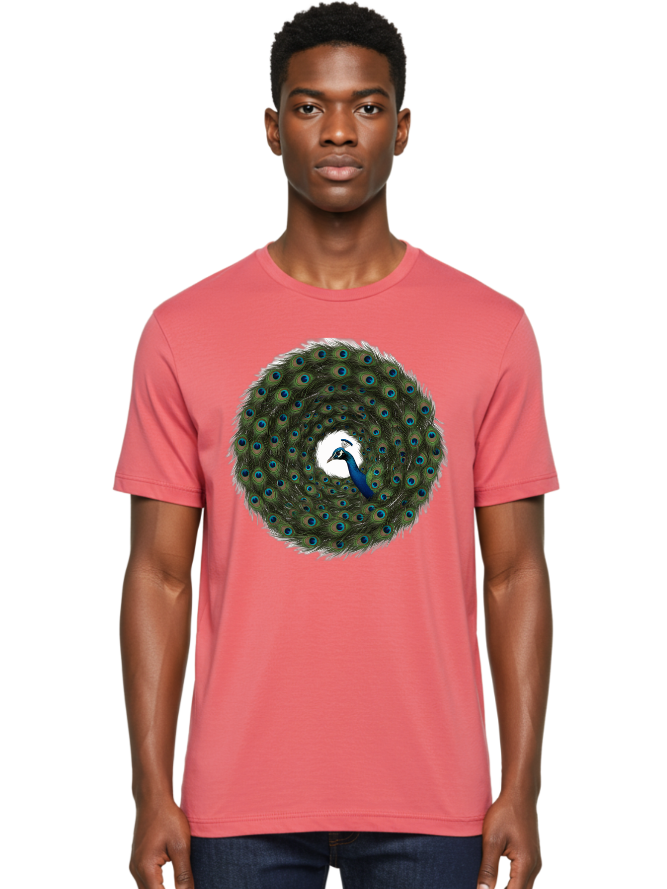 Peacock-Feathers-1 Men'S Graphic Tee, 100% Cotton, Comfortable Casual Summer Wear, Machine Washable, Vintage Camera, Old Camera, Antique Camera, Black Camera, Classic Photography, Photography Equipment, Nostalgic Device, Film Camera, Baj629