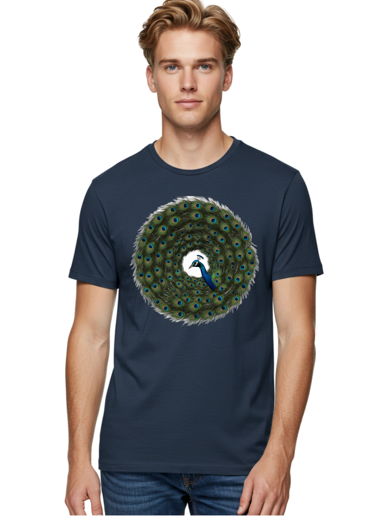 Peacock-Feathers-1 Men'S Graphic Tee, 100% Cotton, Comfortable Casual Summer Wear, Machine Washable, Vintage Camera, Old Camera, Antique Camera, Black Camera, Classic Photography, Photography Equipment, Nostalgic Device, Film Camera, Baj629